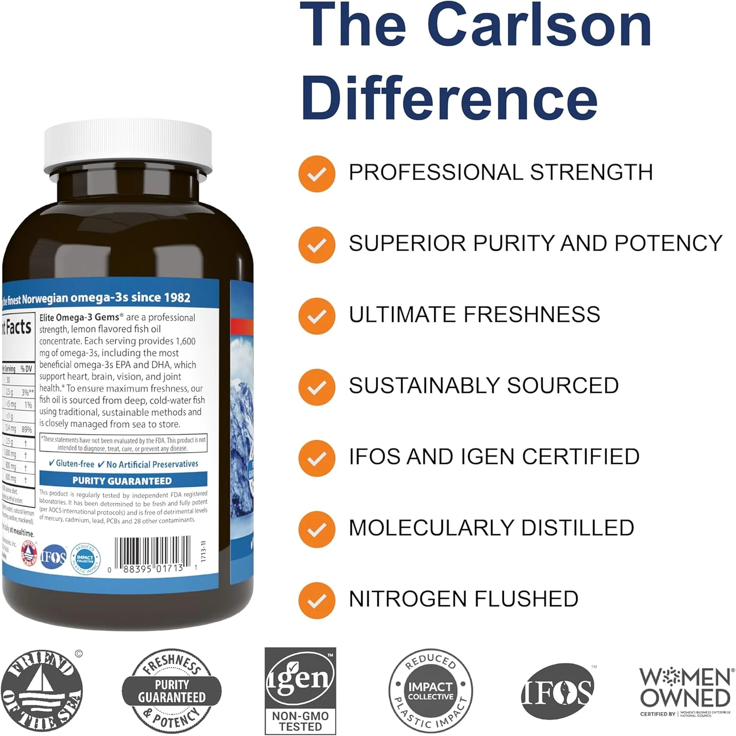 کارلسون الیت امگا 3 جمز، 1600 میلی گرم، با طعم لیمو، 240 سافت ژل