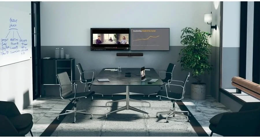 دوربین کنفرانس ویدیویی جبرا PanaCast 50 – دوربین فیلمبرداری 4K پانوراما 180 درجه هوشمند برای اتاق جلسات – دوربین کنفرانس ویدیویی فراگیر با پوشش کامل اتاق، وب کم زاویه باز با میکروفون - مشکی