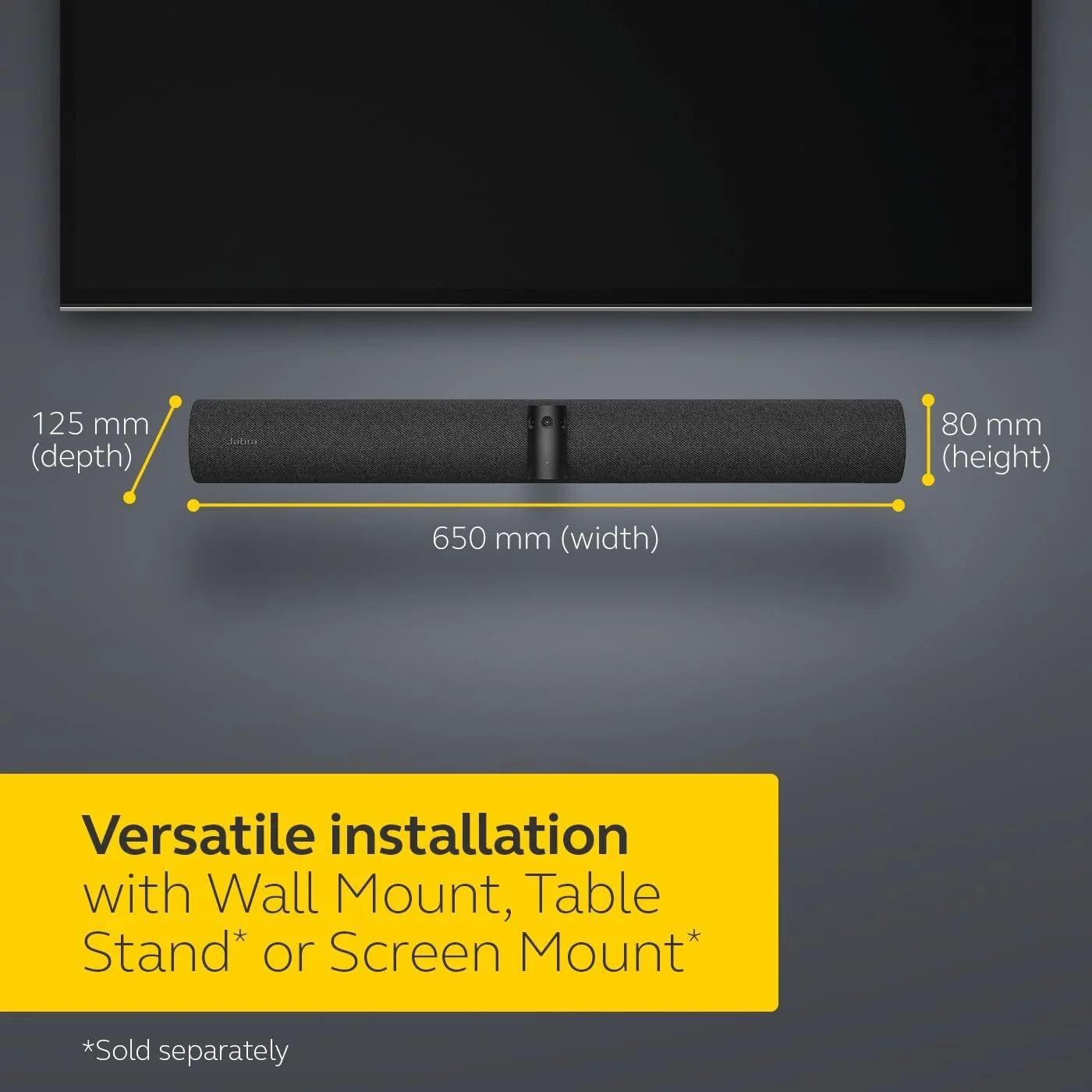 دوربین کنفرانس ویدیویی جبرا PanaCast 50 – دوربین فیلمبرداری 4K پانوراما 180 درجه هوشمند برای اتاق جلسات – دوربین کنفرانس ویدیویی فراگیر با پوشش کامل اتاق، وب کم زاویه باز با میکروفون - مشکی