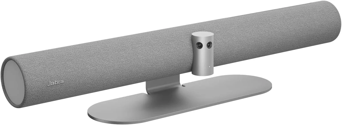 ویدئو بار پانورامیک 4K جبرا PanaCast 50 - دوربین کنفرانس برای اتاق های کوچک و متوسط با میدان دید 180 درجه و 8 میکروفون - منبع تغذیه بریتانیا - خاکستری