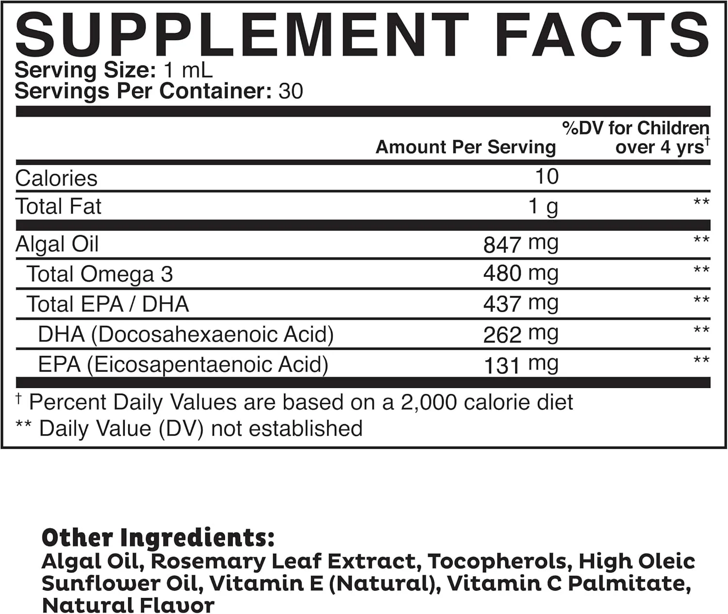 امگا سوپر برای کودکان با DHA + EPA | امگا 3 برای تمرکز بهتر و خواب با کیفیت | روغن جلبک امگا 3 مایع (1 میلی لیتر) | قطره های DHA کاملا طبیعی برای کودکان | مکمل ساخت آمریکا | (30 میلی لیتر)