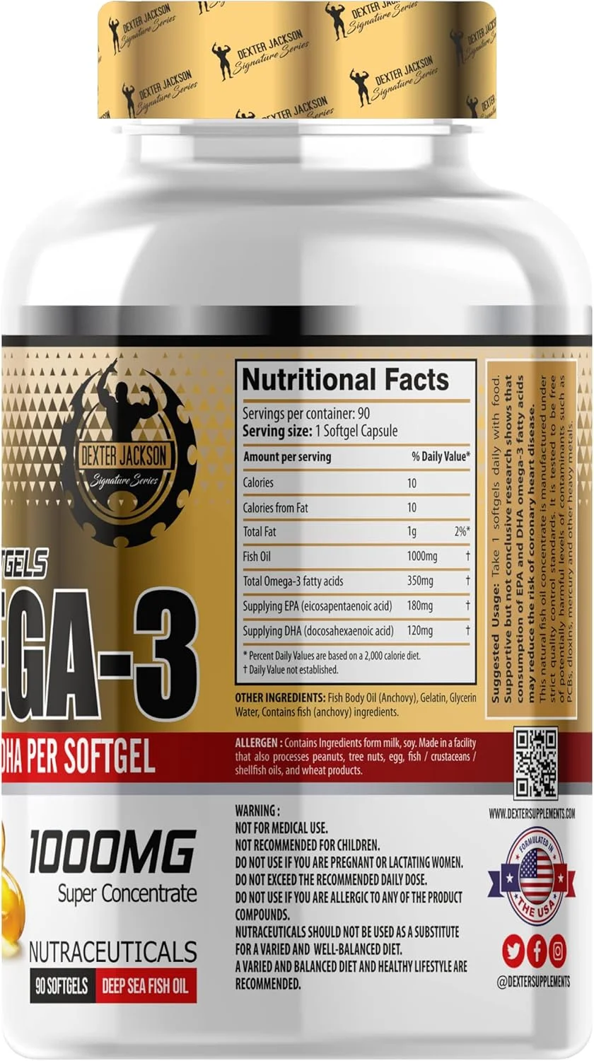 ژل نرم امگا 3 سری امضای دکستر جکسون (1000 میلی گرم) 90 عدد ژل نرم امگا 3 سری امضای دکستر جکسون (1000 میلی گرم) 90 عدد