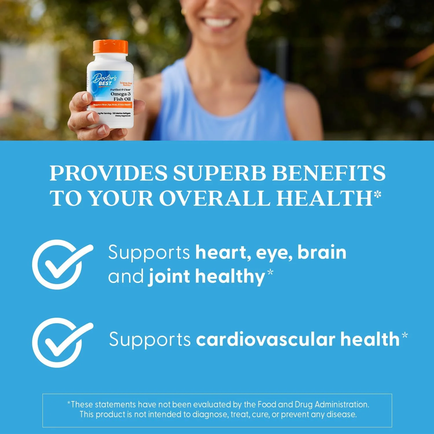 روغن ماهی امگا 3 خالص و شفاف دکتر بست، بدون بازگشت، پشتیبانی از سلامت قلب، چشم، مغز و مفاصل، 120 عدد (بسته 1 عددی)