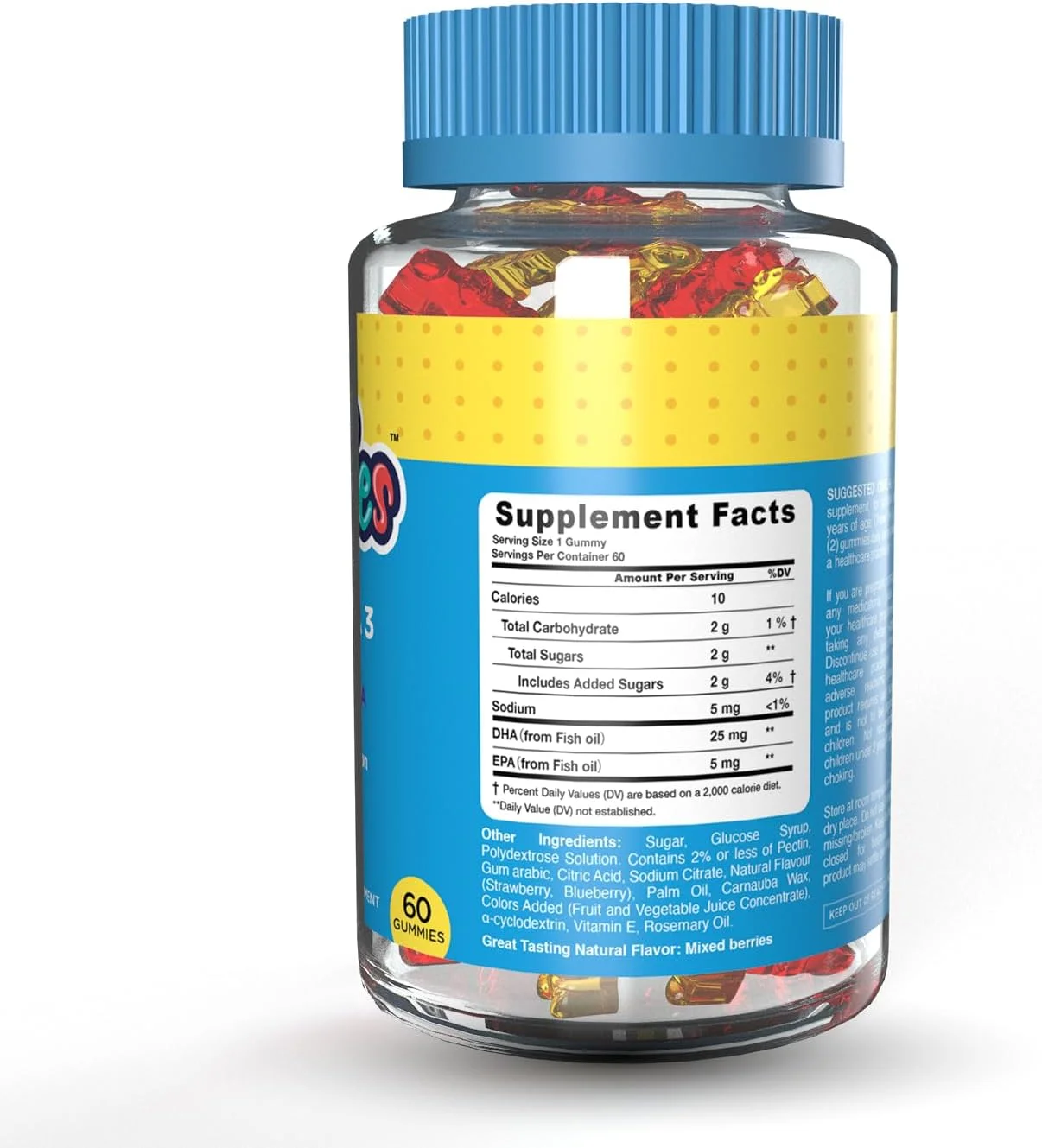 امگا 3 کودکان حاوی DHA و EPA برای سلامت مغز و بینایی، 60 عدد