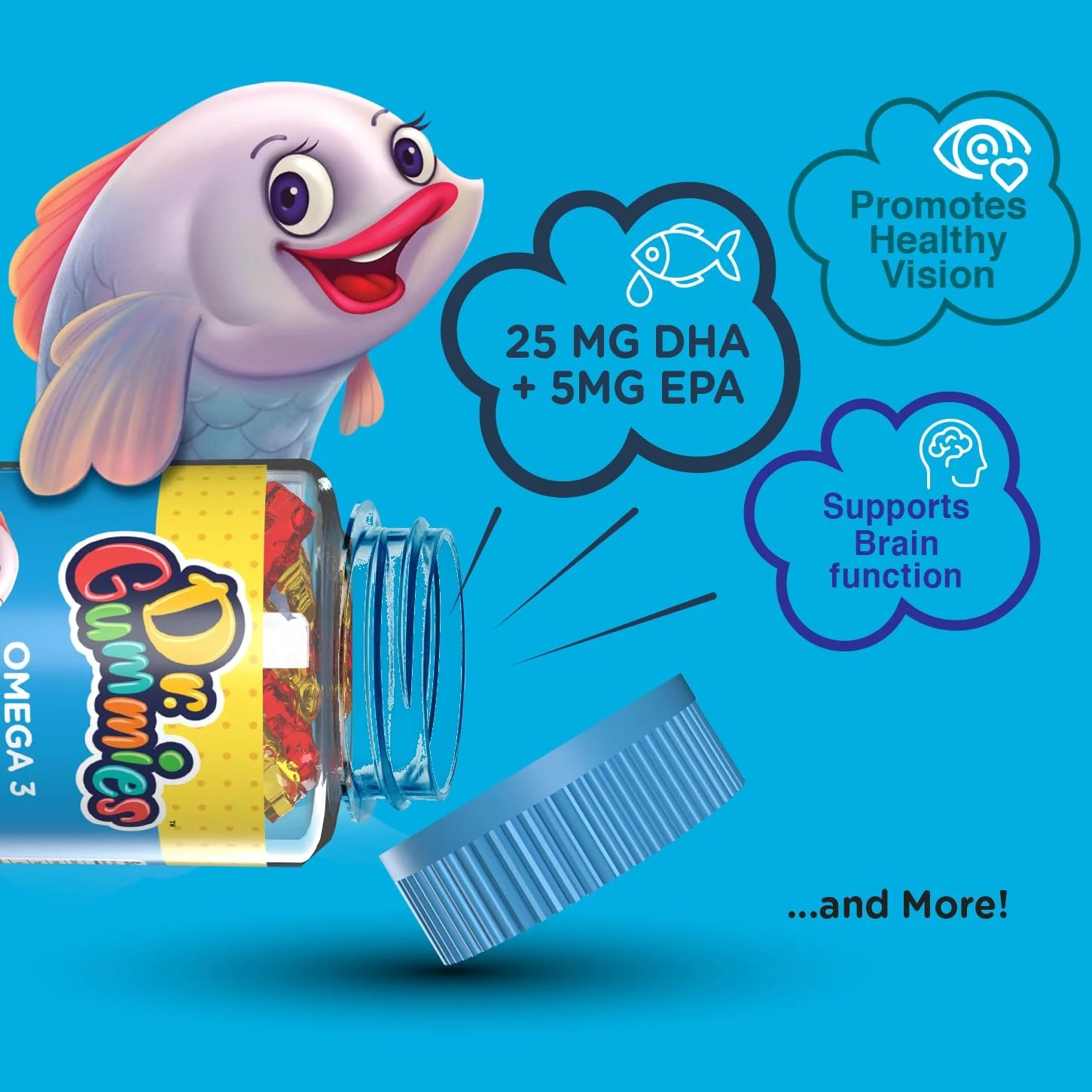 امگا 3 کودکان حاوی DHA و EPA برای سلامت مغز و بینایی، 60 عدد