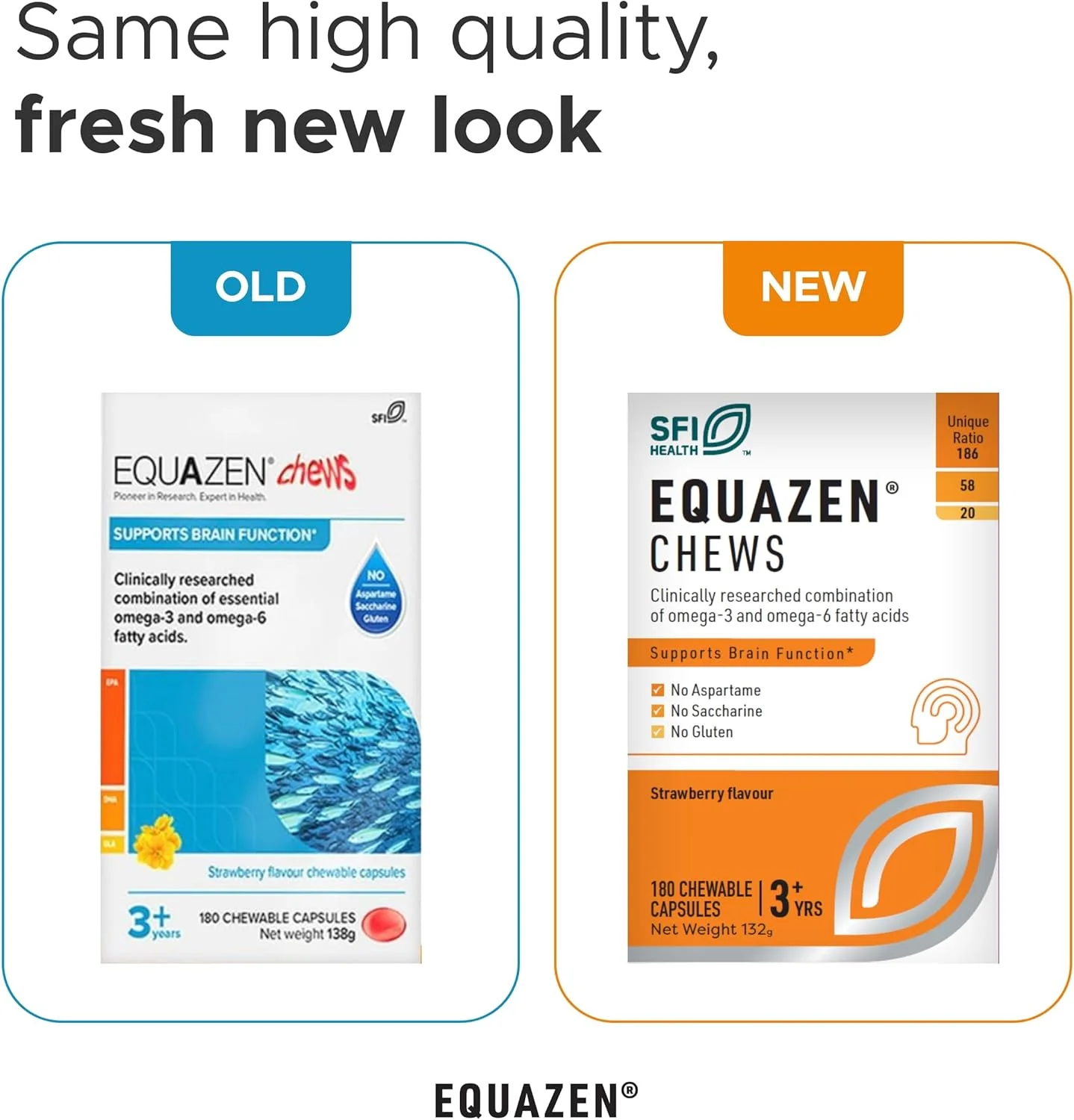 اکوازان (180 کپسول) - Eye q Chews مناسب برای کودکان 3 سال به بالا و بزرگسالان 180 کپسول