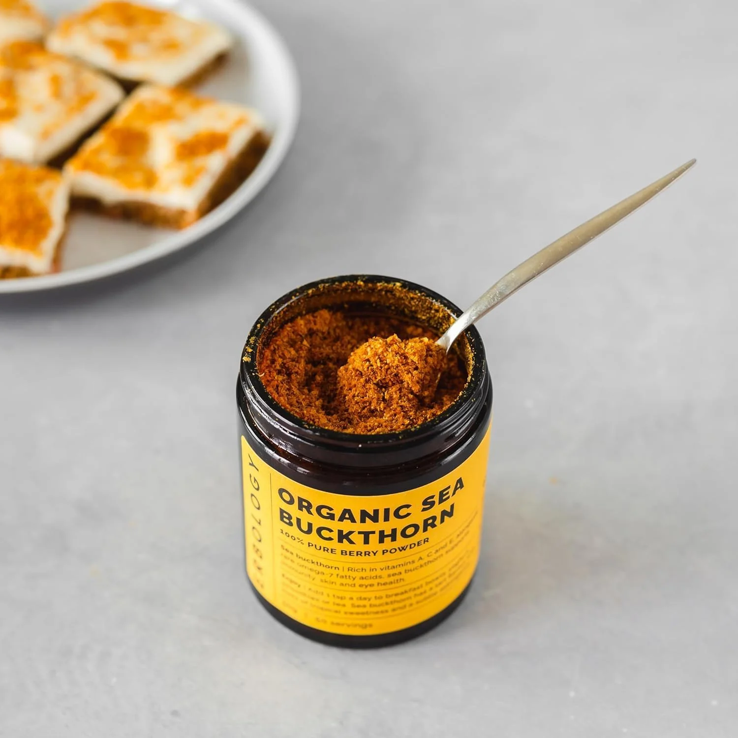 پودر سنجد دریایی ارگانیک Erbology، ۳۵ گرم - غنی از امگا ۷، ویتامین آ و ویتامین ای