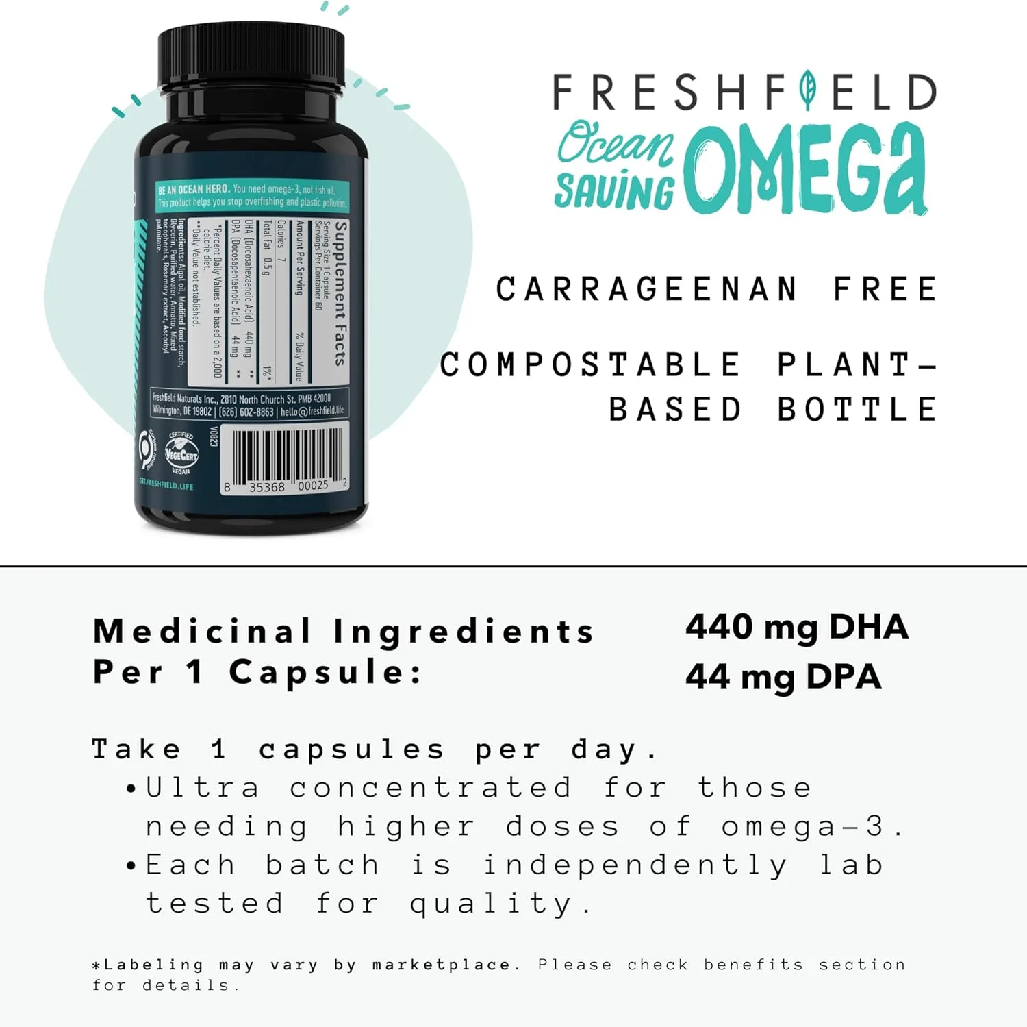 امگا 3 فرش فیلد نچرالز نجات اقیانوس - جایگزین روغن ماهی، به روغن ماهی نیاز ندارید، به امگا 3 نیاز دارید، روغن جلبک، DHA، DPA، بالاترین سطح DHA گیاهی. امگا 3 فرش فیلد نچرالز نجات اقیانوس - جایگزین روغن ماهی، به روغن ماهی نیاز ندارید، به امگا 3 نیاز دارید، روغن جلبک، DHA، DPA، بالاترین سطح DHA گیاهی.