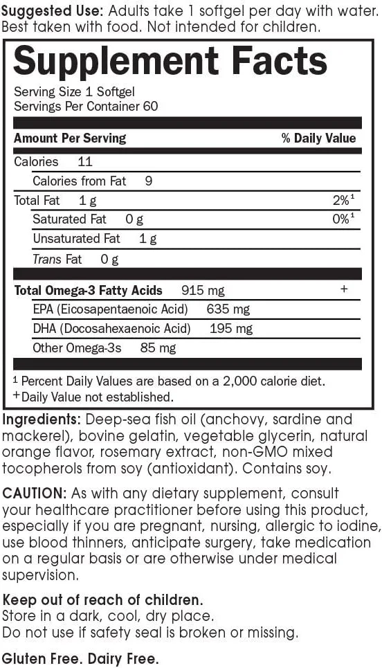 روغن ماهی امگا 3 Garden of Life - مکمل روغن ماهی امگا 3 کاردیو برای سلامت قلب، 915 میلی گرم اسیدهای چرب امگا 3 EPA و DHA - طعم پرتقال، دو ماه مصرف، مکمل های نهایی Minami، 60 سافت ژل روغن ماهی امگا 3 Garden of Life - مکمل روغن ماهی امگا 3 کاردیو برای سلامت قلب، 915 میلی گرم اسیدهای چرب امگا 3 EPA و DHA - طعم پرتقال، دو ماه مصرف، مکمل های نهایی Minami، 60 سافت ژل