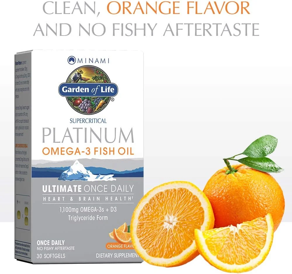 مکمل روغن ماهی امگا 3 فوق بحرانی پلاتینیوم Garden of Life Minami - طعم پرتقال، 30 سافت ژل، امگا 3 روغن ماهی یک بار در روز برای سلامت قلب و مغز، 1100 میلی گرم امگا 3 + 1000 واحد بین المللی ویتامین D3 مکمل روغن ماهی امگا 3 فوق بحرانی پلاتینیوم Garden of Life Minami - طعم پرتقال، 30 سافت ژل، امگا 3 روغن ماهی یک بار در روز برای سلامت قلب و مغز، 1100 میلی گرم امگا 3 + 1000 واحد بین المللی ویتامین D3