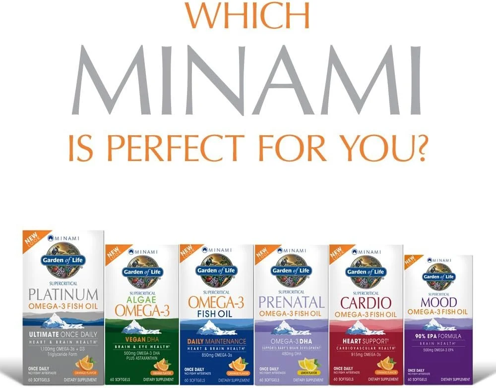 مکمل روغن ماهی امگا 3 فوق بحرانی پلاتینیوم Garden of Life Minami - طعم پرتقال، 30 سافت ژل، امگا 3 روغن ماهی یک بار در روز برای سلامت قلب و مغز، 1100 میلی گرم امگا 3 + 1000 واحد بین المللی ویتامین D3 مکمل روغن ماهی امگا 3 فوق بحرانی پلاتینیوم Garden of Life Minami - طعم پرتقال، 30 سافت ژل، امگا 3 روغن ماهی یک بار در روز برای سلامت قلب و مغز، 1100 میلی گرم امگا 3 + 1000 واحد بین المللی ویتامین D3