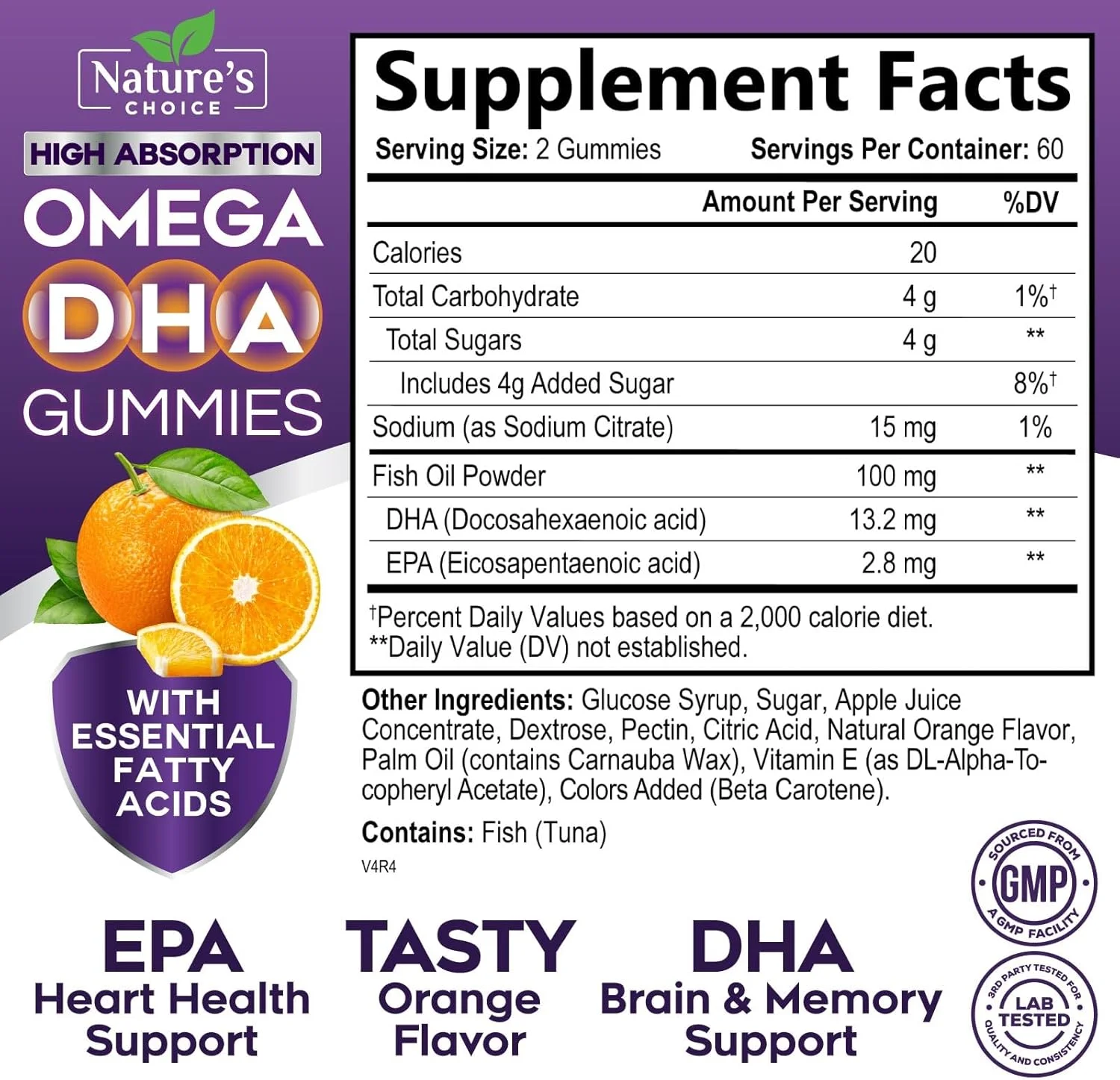 پاستیل روغن ماهی امگا 3، امگا 3 با قدرت مضاعف به همراه DHA و EPA، پشتیبانی از قلب، مفاصل و مغز، مکمل روغن ماهی امگا 3 با طعم پرتقال برای آقایان و بانوان - 120 پاستیل