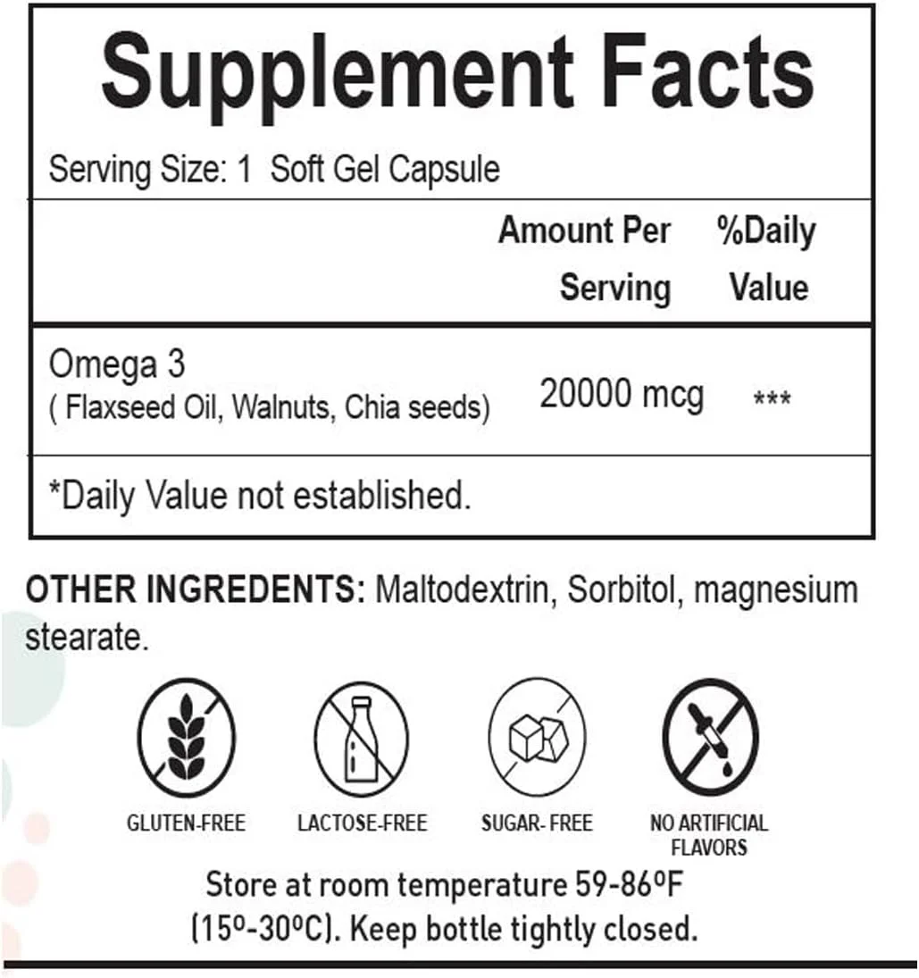 مکمل های امگا 3 فوق العاده قوی H4U، سافت ژل 20000 میکروگرم با EPA و DHA - پشتیبانی از سیستم ایمنی، سلامت مغز و قلب، تندرستی مطلوب - غیر GMO 100 سافت ژل.