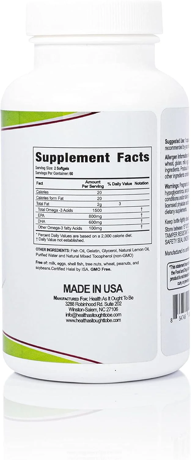 امگا 3 با دوز 400/300 میلی گرم EPA/DHA با طعم لیمو - 120 کپسول