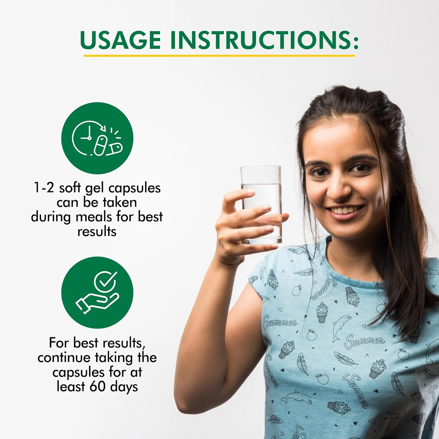 محصولات مراقبت بهداشتی فیتیکا امگا 1000 | روغن ماهی امگا 3 1000 میلی گرم | اسیدهای چرب امگا 3، EPA و DHA | برای حمایت از قلب، مغز، مفاصل و عضلات | کپسول امگا 3 برای مردان و زنان | 60 سافت ژل