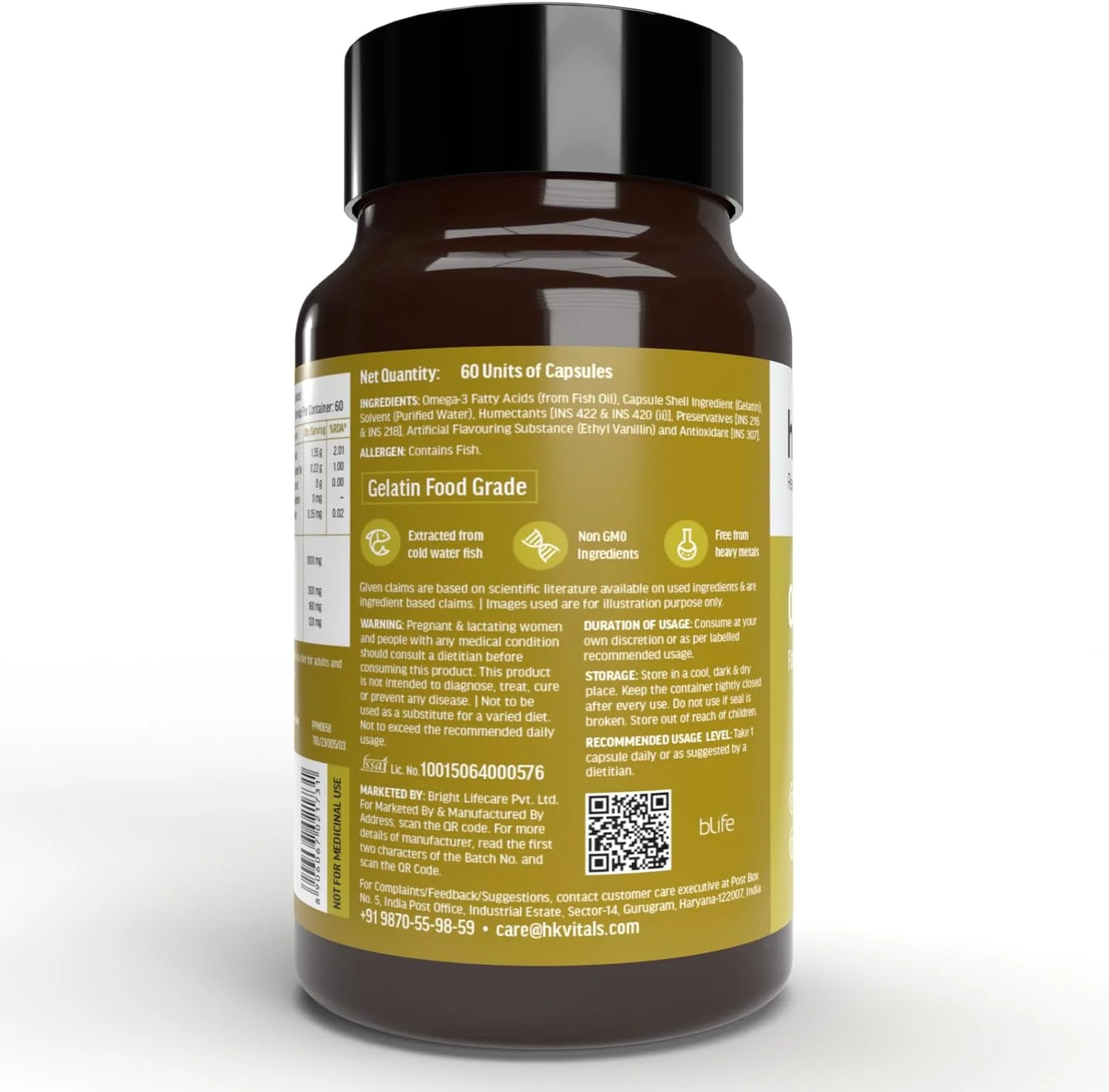 مکمل روغن ماهی امگا 3 HealthKart HK Vitals، 1000 میلی گرم امگا 3 با 180 میلی گرم EPA و 120 میلی گرم DHA، مولتی ویتامین با مواد معدنی، کلسیم، منیزیم و روی به همراه ویتامین D3، 60 قرص (بسته ترکیبی)