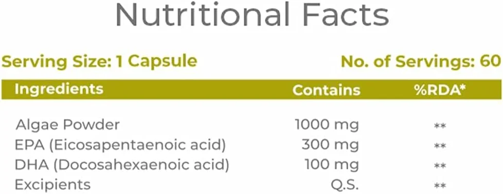امگا 3 گیاهی هونر، سرشار از EPA و DHA، تهیه شده از جلبک سبز (1000 میلی گرم)