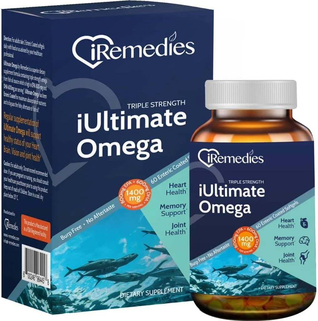 کپسول های نرم امگا 3 با پوشش روده ای iRemedies - 800 میلی گرم، DHA 600 میلی گرم کپسول های نرم امگا 3 با پوشش روده ای iRemedies - 800 میلی گرم، DHA 600 میلی گرم