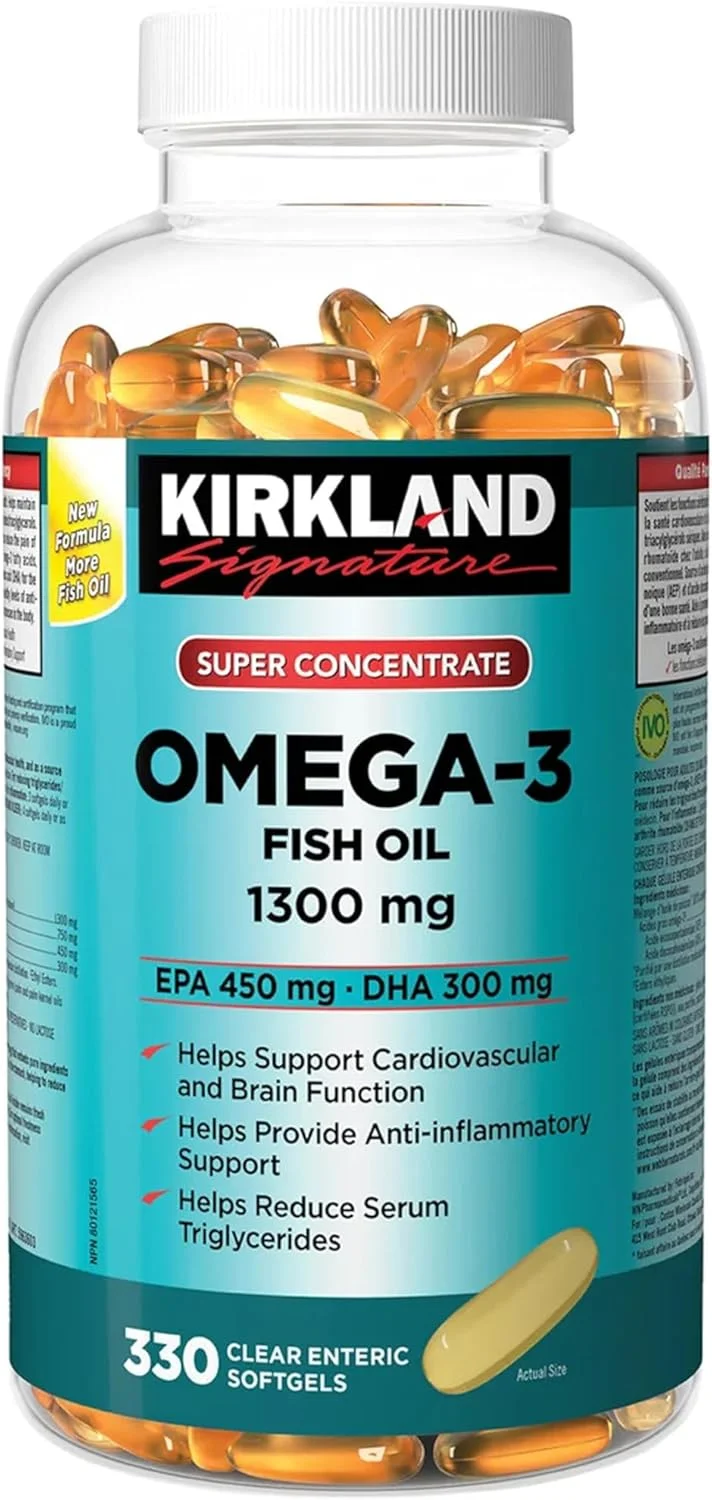 کپسول های ژلاتینی فوق غلیظ امگا 3 کرکلند سیگنیچر EPA 450 میلی گرم - DHA 300 میلی گرم - 330 عدد