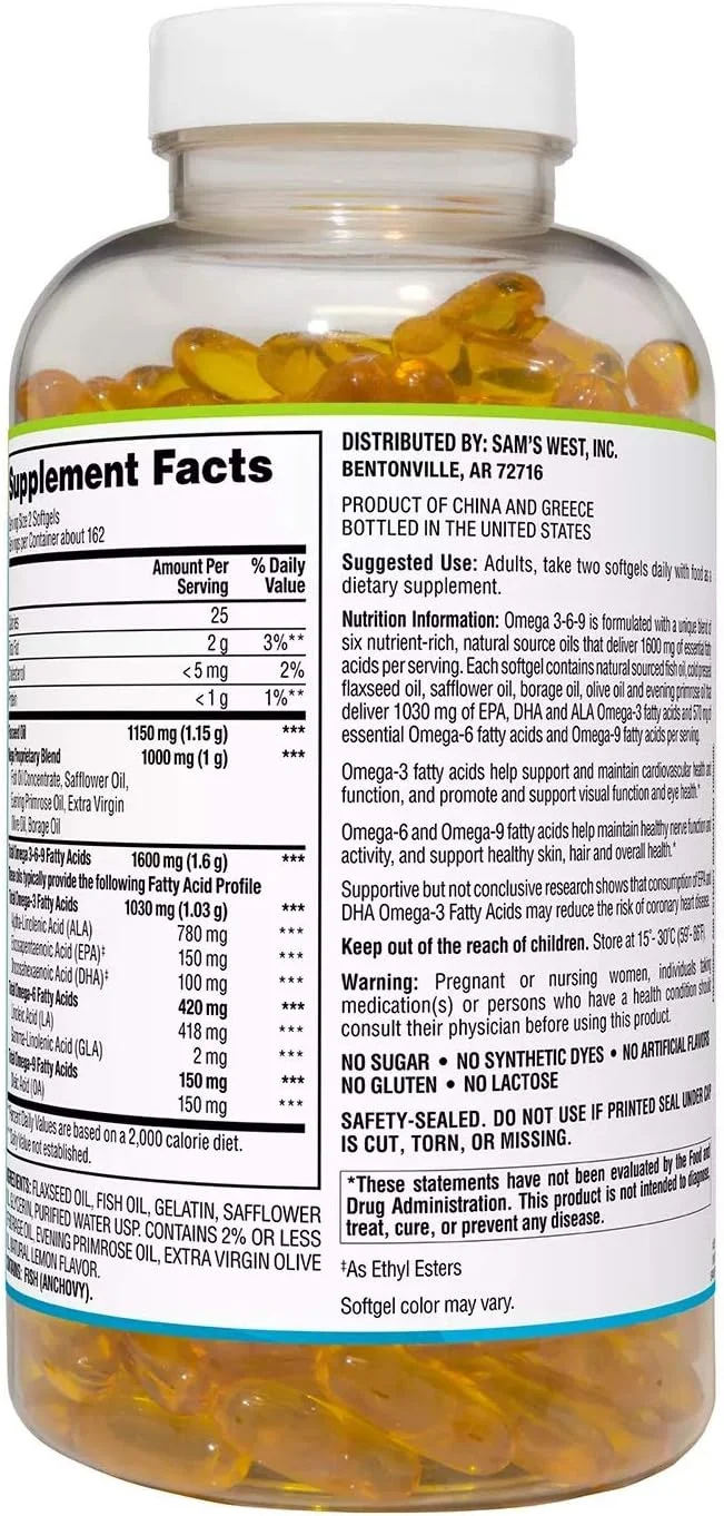 مکمل غذایی امگا 3-6-9 MEMBER'S MARK (325 عدد) از Members