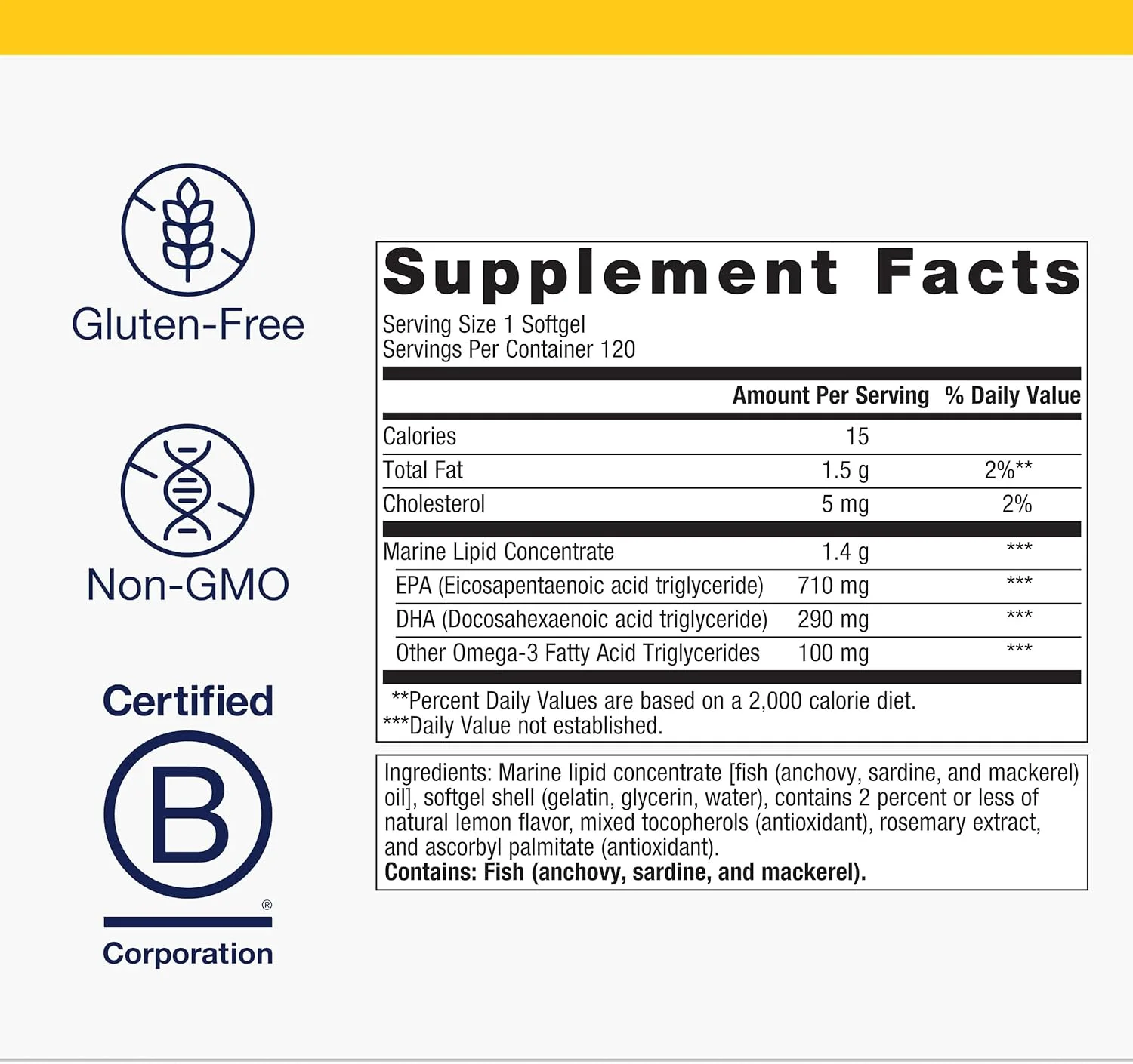 متاژنیکس امگاژنیکس EPA-DHA 1000 - روغن امگا 3 - مکمل روزانه برای حمایت از سلامت قلب و عروق، اسکلتی عضلانی و سیستم ایمنی، 120 عدد