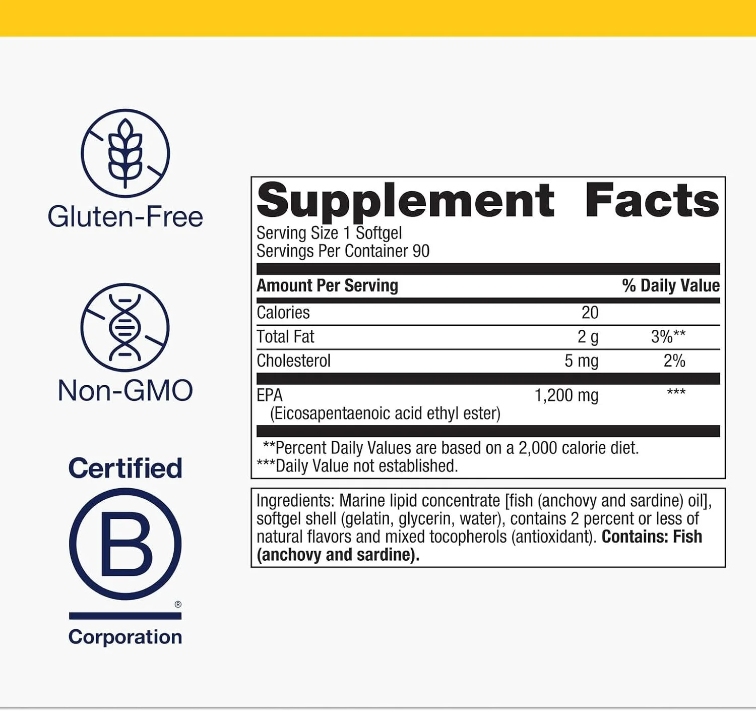 متاژنیکس امگاژنیکس روغن ماهی EPA 1200 میلی گرم - مکمل روغن ماهی امگا 3 - برای سلامت قلب و سیستم ایمنی* - مکمل روغن ماهی EPA - 90 کپسول