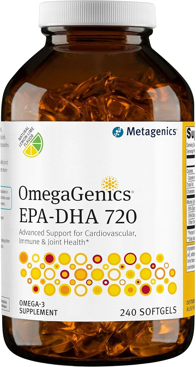 متاژنیکس امگاژنیکس EPA-DHA 720mg - مکمل روغن ماهی امگا 3 روزانه برای پشتیبانی از سلامت قلب و عروق، اسکلتی عضلانی و سیستم ایمنی - 240 عدد