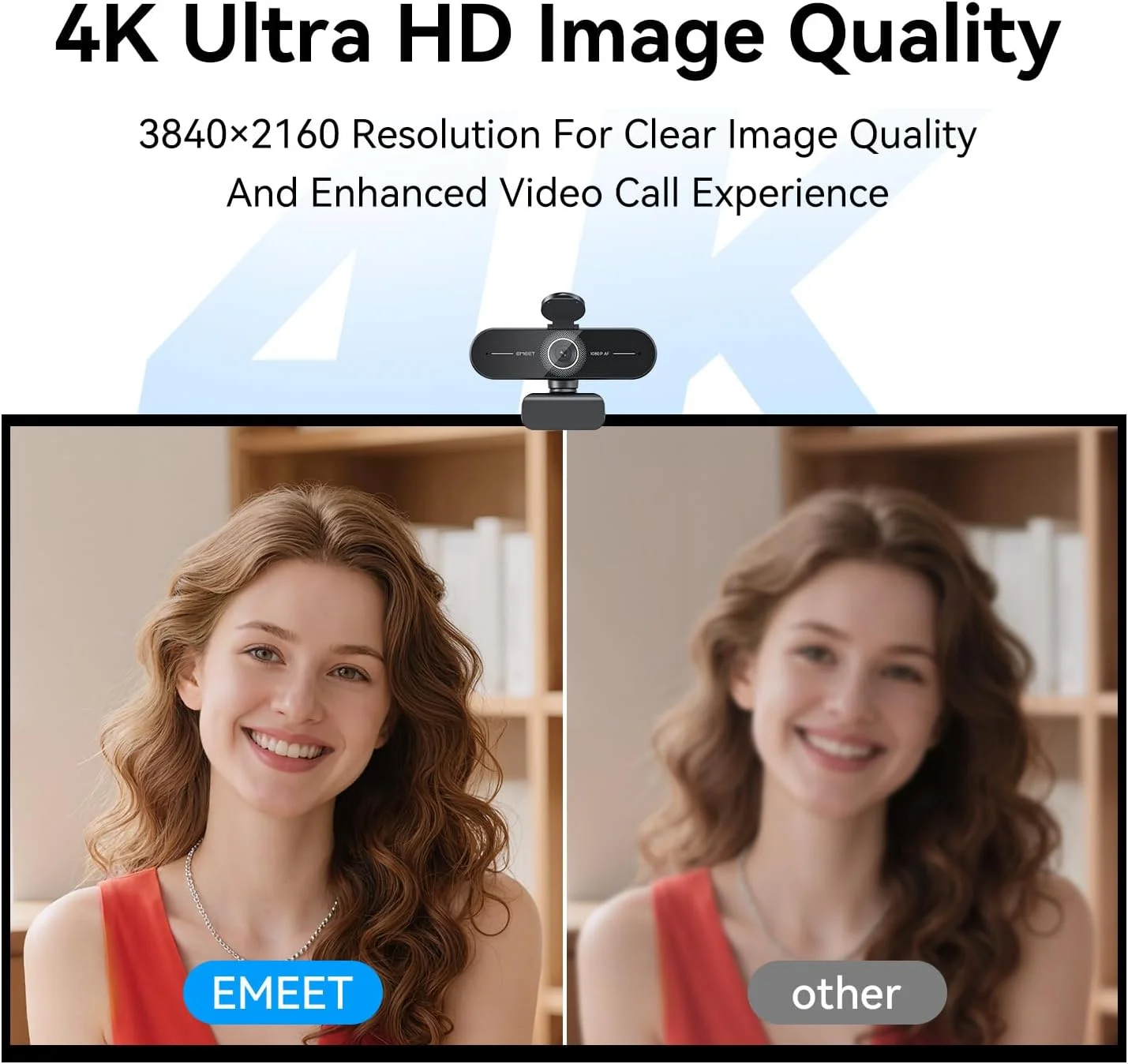وبکم 4K مدل EMEET C60E برای کامپیوتر - الترا 4K HD، فوکوس خودکار PDAF، میکروفونهای دوگانه با قابلیت حذف نویز، زاویه دید 73 درجه، تصحیح نور خودکار، اتصال USB Plug&Play، پوشش حریم خصوصی، ایدهآل برای جلسات تجاری سطح بالا و پخش زنده وبکم 4K مدل EMEET C60E برای کامپیوتر - الترا 4K HD، فوکوس خودکار PDAF، میکروفونهای دوگانه با قابلیت حذف نویز، زاویه دید 73 درجه، تصحیح نور خودکار، اتصال USB Plug&Play، پوشش حریم خصوصی، ایدهآل برای جلسات تجاری سطح بالا و پخش زنده