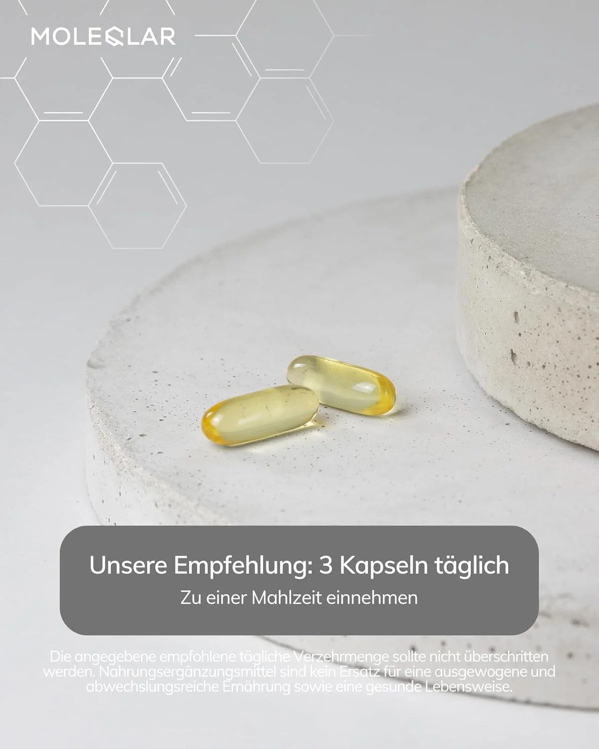 مولکولار امگا 3، 90 کپسول - دوز بالا با 1000 میلی گرم روغن ماهی با کیفیت در هر کپسول - 2250 میلی گرم DHA/EPA در هر وعده - فرم تری گلیسیرید - فاقد آفت کش ها و فلزات سنگین