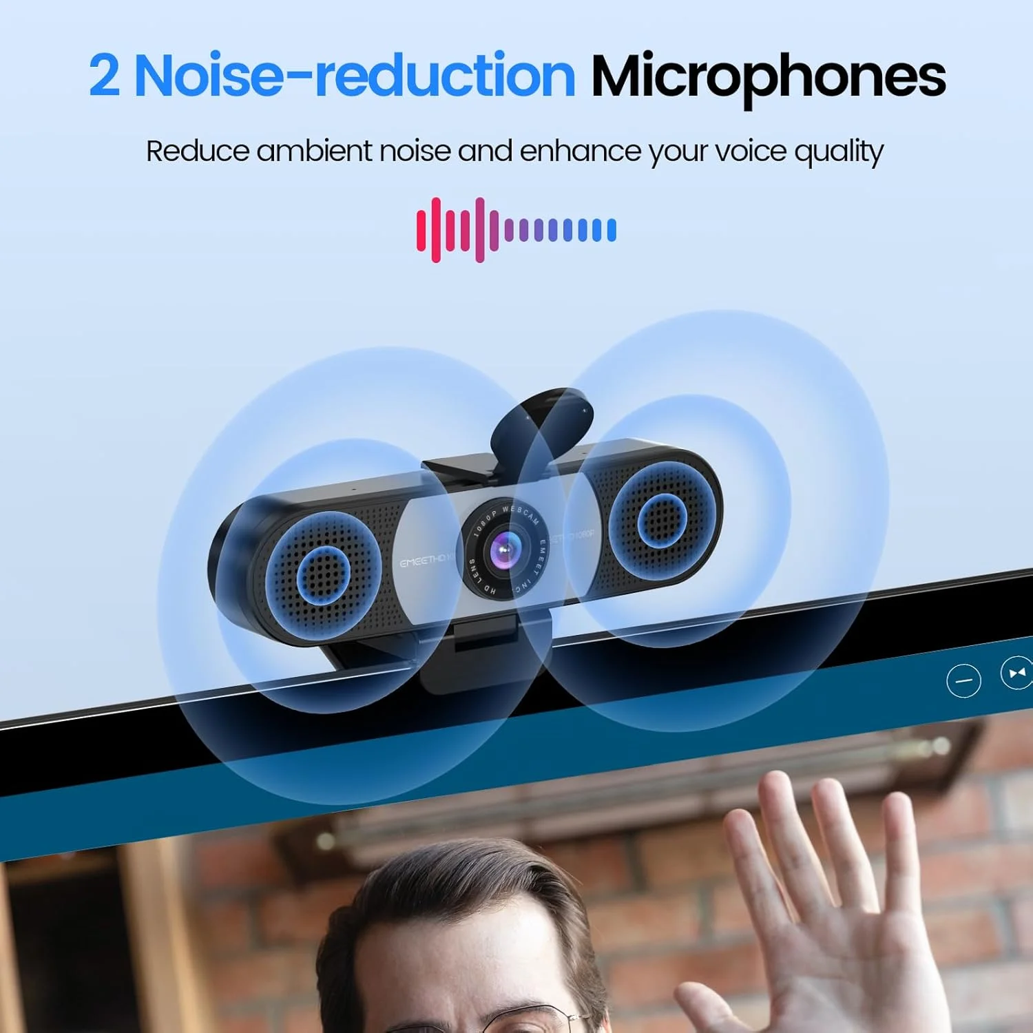 وب کم EMEET 1080P مدل C960 با 2 میکروفون حذف نویز و پوشش حریم خصوصی، دوربین کامپیوتر با زاویه دید 90 درجه، وب کم USB با قابلیت اتصال آسان برای تماس/کنفرانس، زوم/اسکایپ/یوتیوب، لپ تاپ/رومیزی، خاکستری