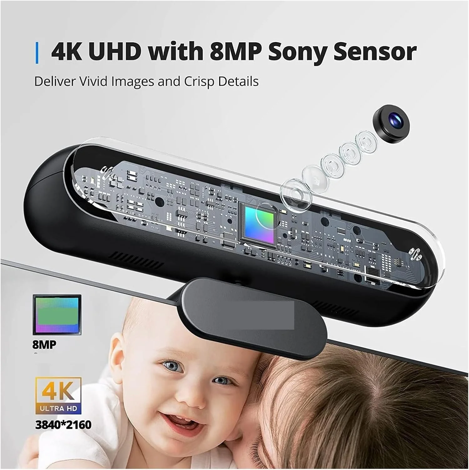 وب کم، دوربین وب با کیفیت 4K HD 8 مگاپیکسلی با فوکوس خودکار و دوربین وب USB با میکروفون برای لپ تاپ/تماس های ویدیویی/پخش زنده کنفرانس وب کم، دوربین وب با کیفیت 4K HD 8 مگاپیکسلی با فوکوس خودکار و دوربین وب USB با میکروفون برای لپ تاپ/تماس های ویدیویی/پخش زنده کنفرانس