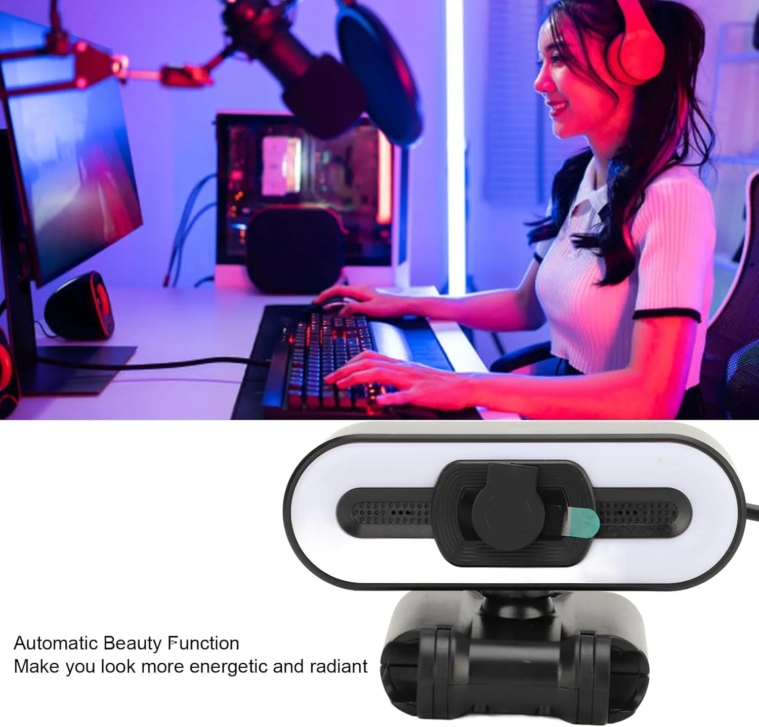 وب کم 4K، وب کم USB با رزولوشن 3840x2140، میکروفون داخلی، نور تکمیلی، دوربین وب کامپیوتر USB برای استریم، آموزش آنلاین، تماس ویدیویی وب کم 4K، وب کم USB با رزولوشن 3840x2140، میکروفون داخلی، نور تکمیلی، دوربین وب کامپیوتر USB برای استریم، آموزش آنلاین، تماس ویدیویی