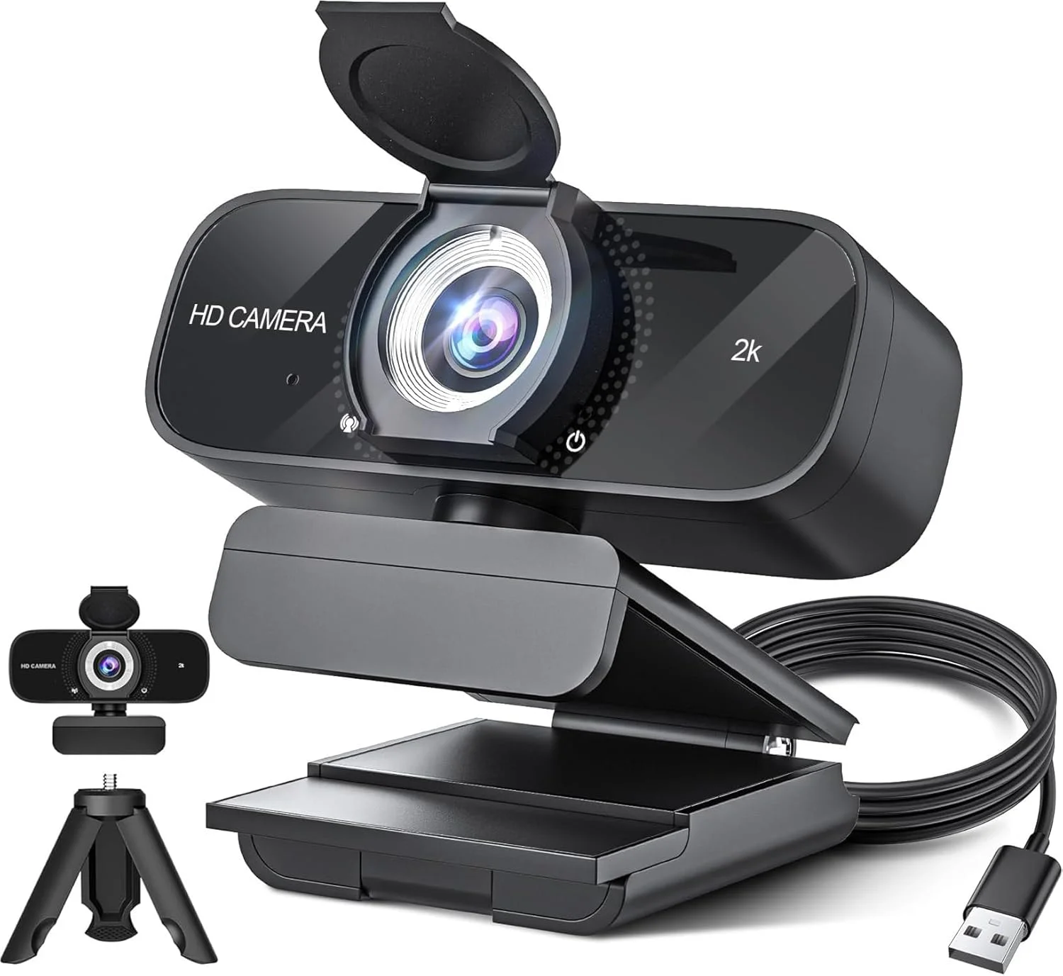 وب کم فول اچ دی با میکروفون داخلی و سه پایه چرخشی، ویدئو 1080P و دوربین زاویه باز، پوشش حریم خصوصی، برای کامپیوتر رومیزی یا لپ تاپ وب کم فول اچ دی با میکروفون داخلی و سه پایه چرخشی، ویدئو 1080P و دوربین زاویه باز، پوشش حریم خصوصی، برای کامپیوتر رومیزی یا لپ تاپ