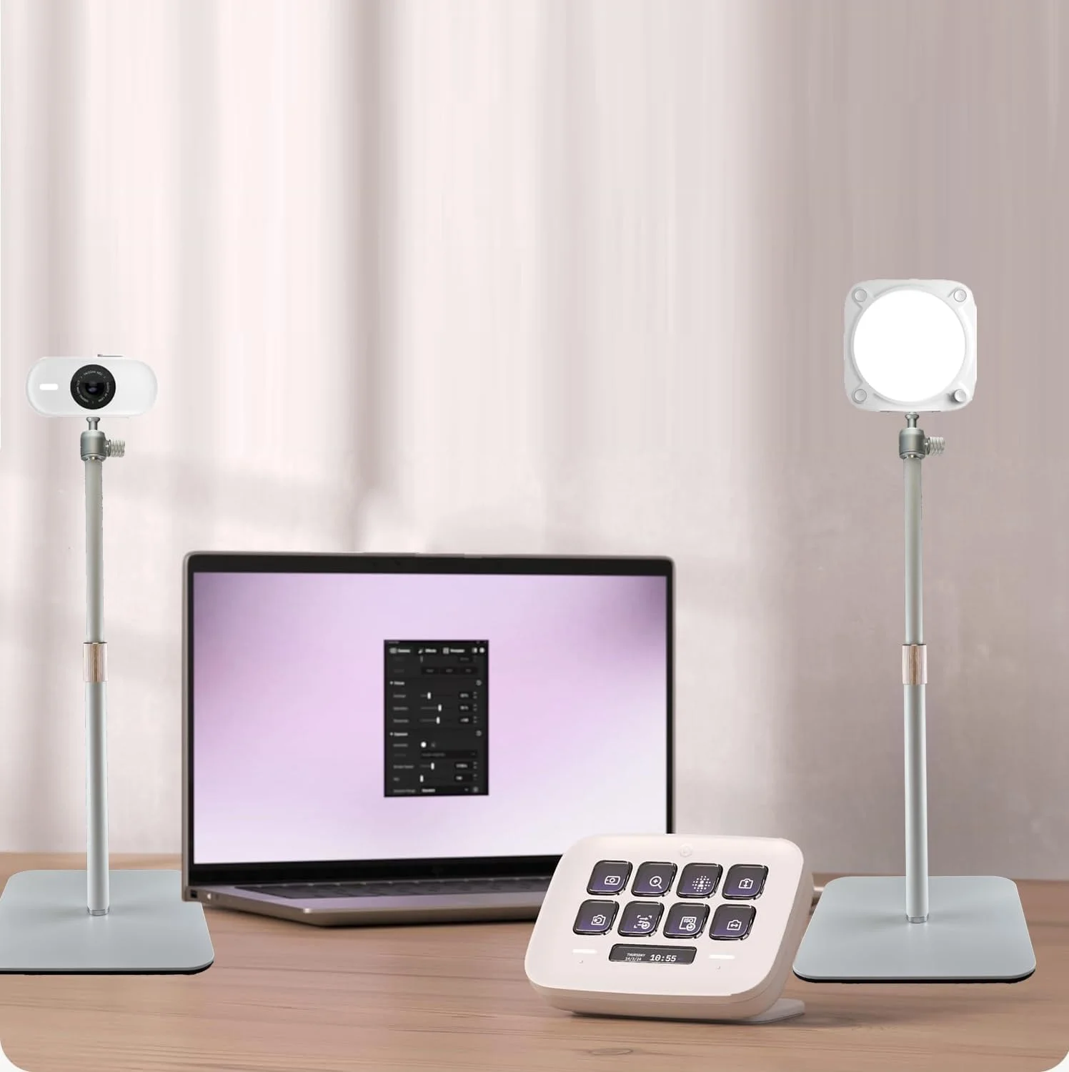 پایه وب‌کم سفید AceTaken برای وب‌کم‌های Logitech Brio 500، StreamCam، Lenovo، Nexigo سفید