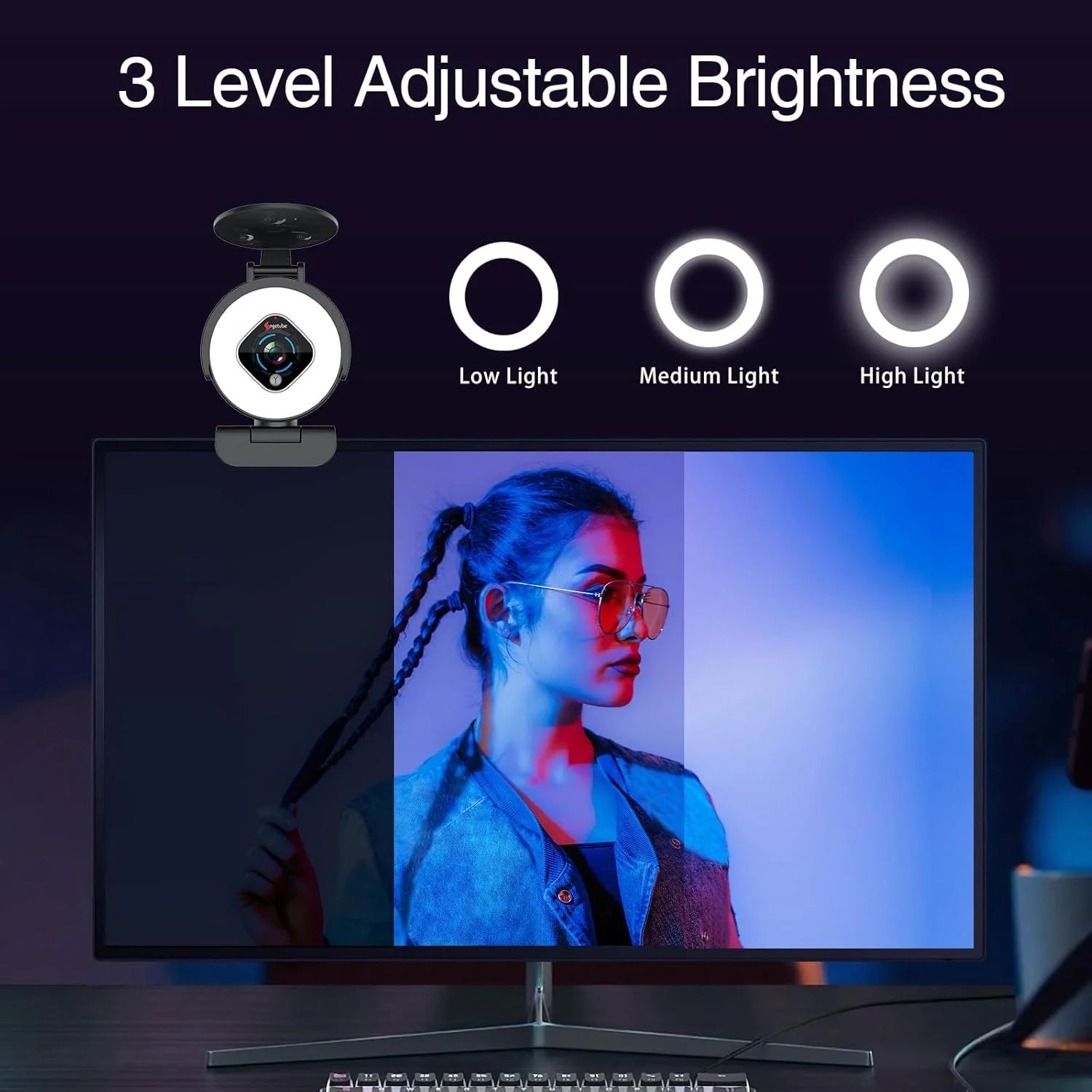 وب کم استریمینگ 1080P Angetube با رینگ لایت، وب کم HD با زوم دیجیتال و فوکوس خودکار برای کامپیوتر، لپ تاپ، مک - وب کم با میکروفون USB برای گیمینگ، ایکس باکس، گوگل میت وب کم استریمینگ 1080P Angetube با رینگ لایت، وب کم HD با زوم دیجیتال و فوکوس خودکار برای کامپیوتر، لپ تاپ، مک - وب کم با میکروفون USB برای گیمینگ، ایکس باکس، گوگل میت