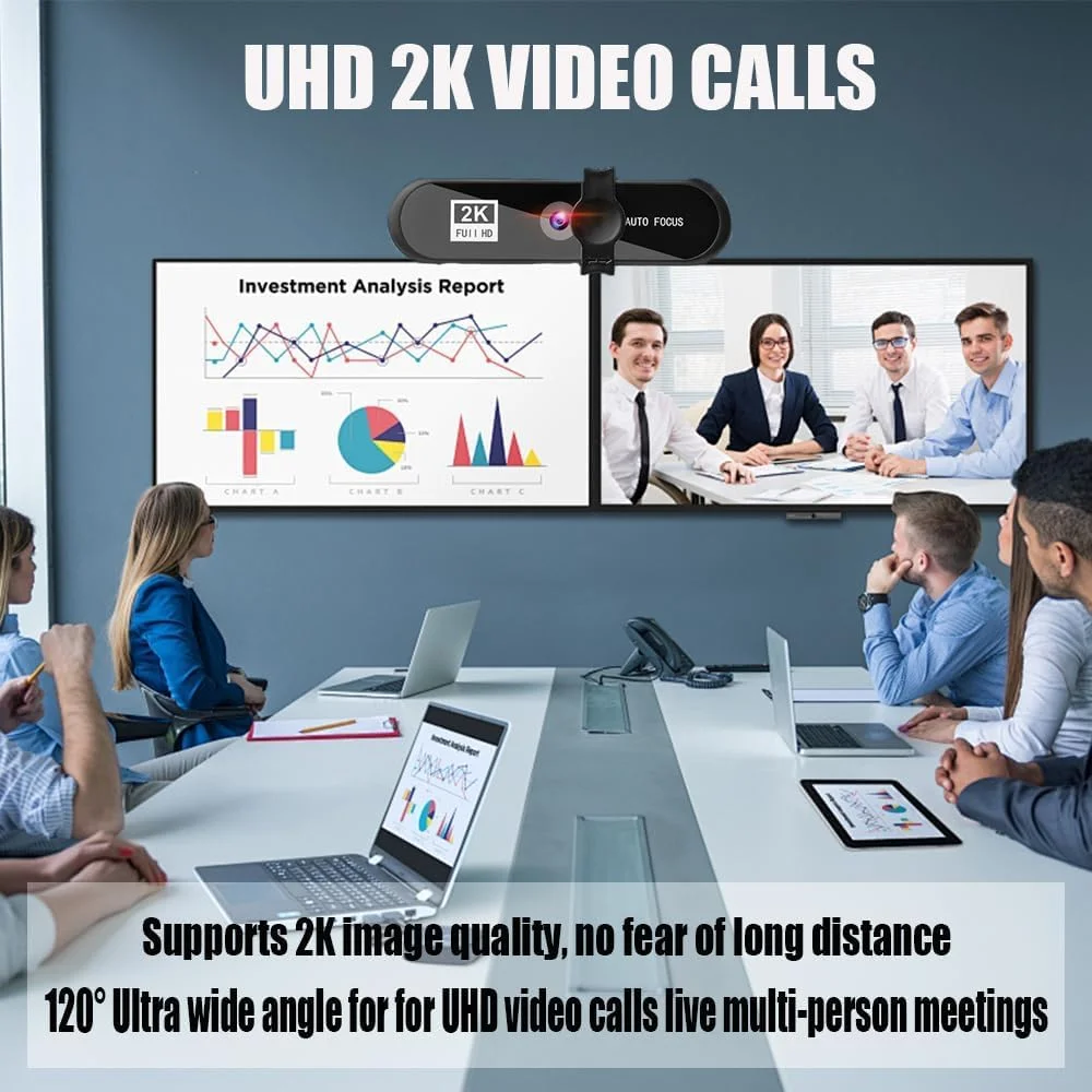 وب کم 2K برای تماس تصویری - وب کم جلسه با فوکوس خودکار Ultra HD با میکروفون استریو - وب کم کامپیوتر Plug and Play با پوشش حریم خصوصی برای ضبط پخش زنده تبلت لپ تاپ وب کم 2K برای تماس تصویری - وب کم جلسه با فوکوس خودکار Ultra HD با میکروفون استریو - وب کم کامپیوتر Plug and Play با پوشش حریم خصوصی برای ضبط پخش زنده تبلت لپ تاپ