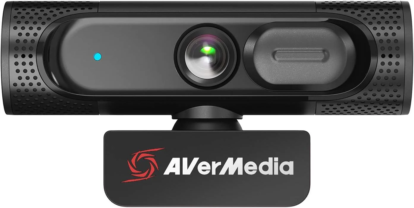 وب کم AVerMedia Live Streamer CAM 315، ضبط 1080p/60fps، میکروفون، فوکوس ثابت، میدان دید قابل تنظیم گسترده، سازگار با Skype، Zoom، Teams - مشکی