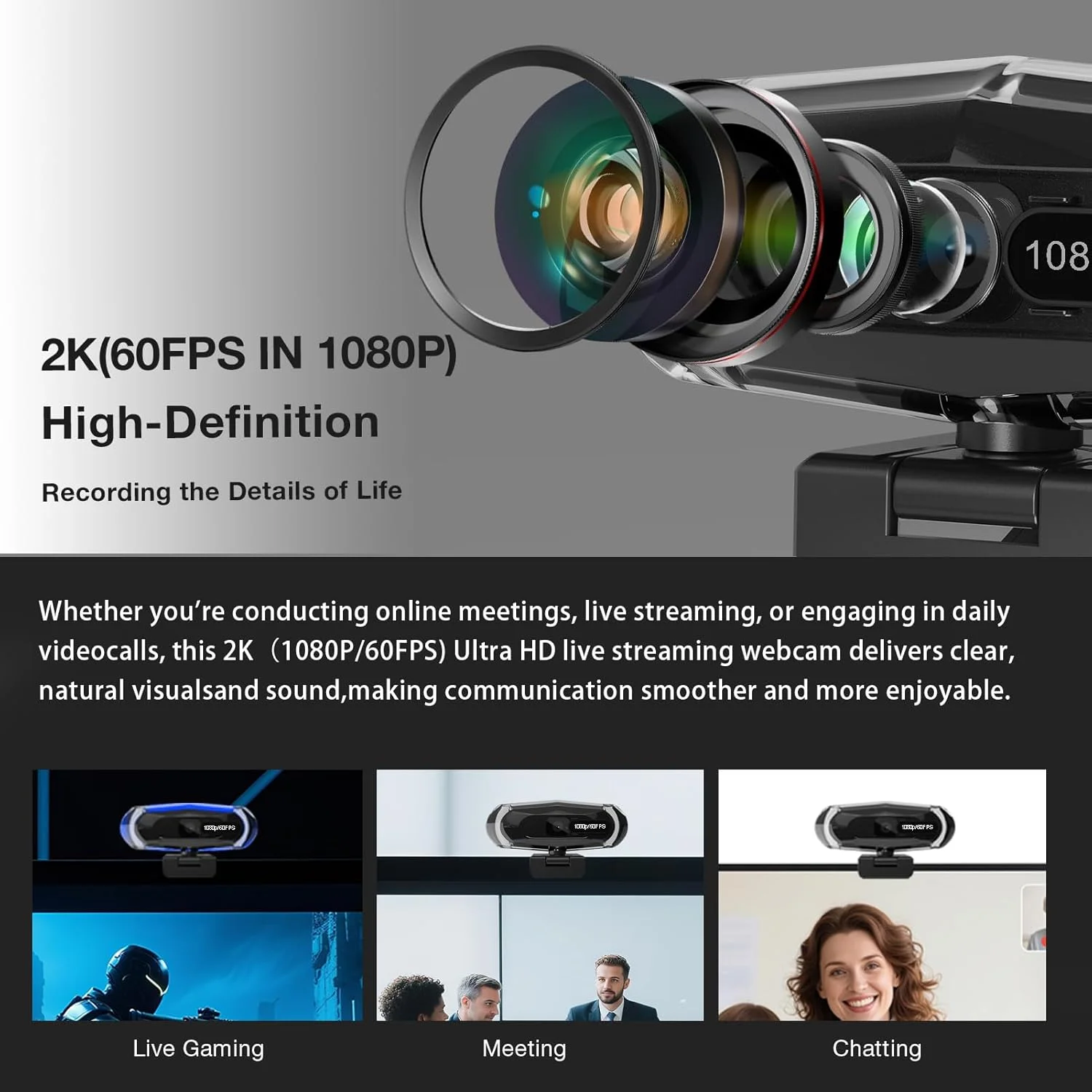 وب کم استریمینگ 1080P 60FPS با فوکوس خودکار، میکروفون، نور RGB و سه پایه، دوربین USB برای PC/Mac، اتصال و پخش برای زوم، اسکایپ، یوتیوب، جلسات آنلاین وب کم استریمینگ 1080P 60FPS با فوکوس خودکار، میکروفون، نور RGB و سه پایه، دوربین USB برای PC/Mac، اتصال و پخش برای زوم، اسکایپ، یوتیوب، جلسات آنلاین