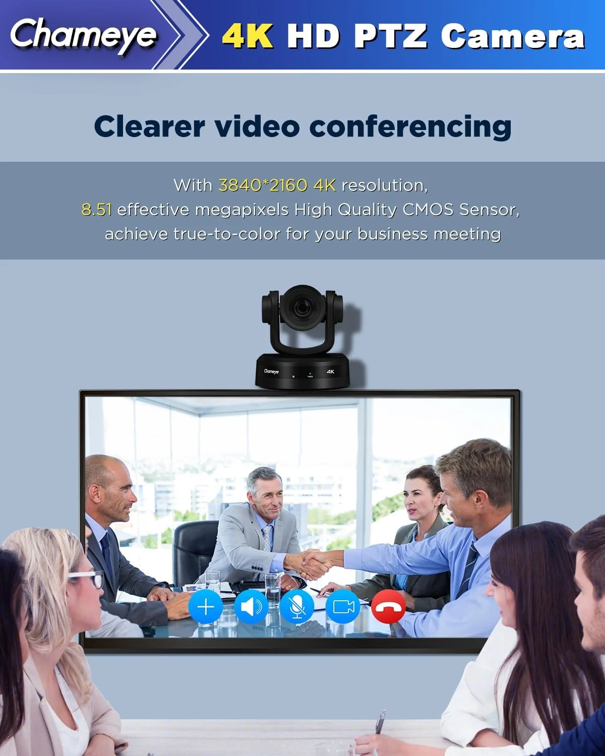 دوربین 4K PTZ Chameye با ردیابی خودکار هوش مصنوعی و زوم اپتیکال 10 برابر، دوربین کنفرانس 4K با HDMI، LAN (PoE)، USB 3.0 Plug and Play، برای کنفرانس ویدیویی، YouTube OBS vMix پخش زنده، C410 دوربین 4K PTZ Chameye با ردیابی خودکار هوش مصنوعی و زوم اپتیکال 10 برابر، دوربین کنفرانس 4K با HDMI، LAN (PoE)، USB 3.0 Plug and Play، برای کنفرانس ویدیویی، YouTube OBS vMix پخش زنده، C410