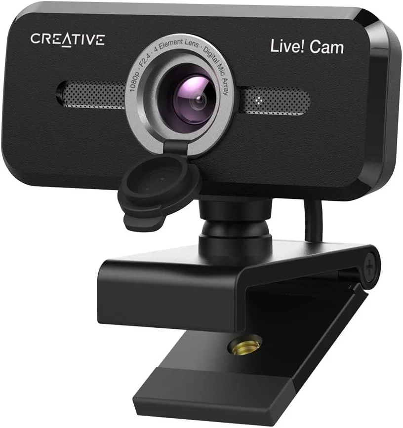 وب کم USB با زاویه دید عریض Creative Live! Cam Sync 1080p V2 Full HD با قطع خودکار صدا و کاهش نویز برای تماس های ویدیویی، میکروفون دوگانه داخلی ارتقا یافته، برای زوم، اسکایپ وب کم USB با زاویه دید عریض Creative Live! Cam Sync 1080p V2 Full HD با قطع خودکار صدا و کاهش نویز برای تماس های ویدیویی، میکروفون دوگانه داخلی ارتقا یافته، برای زوم، اسکایپ