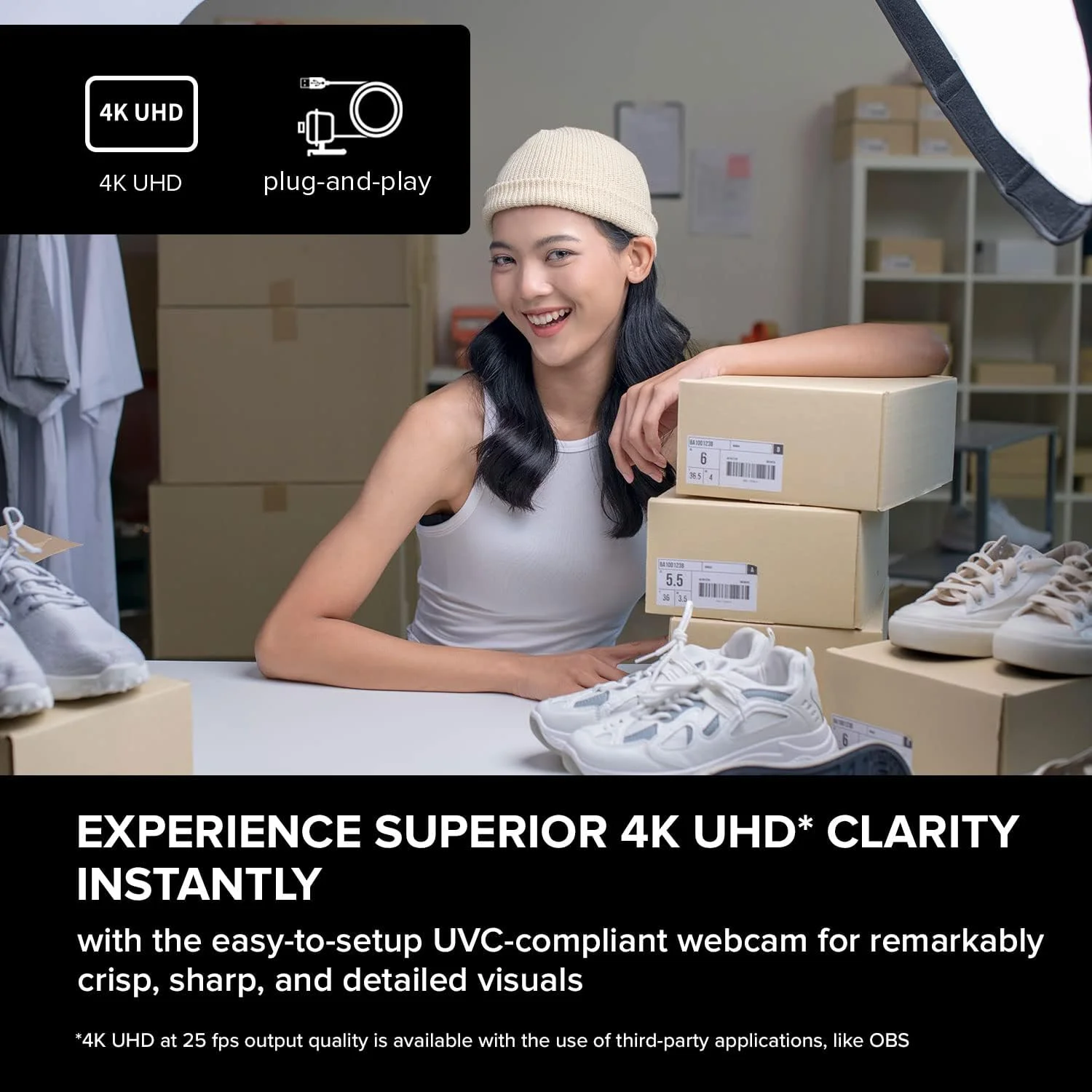 وبکم USB کریتیو Live! Cam Sync با کیفیت 4K UHD، جبران نور پسزمینه، تا 40 فریم در ثانیه، لنز واید 95 درجه، لنز حریم خصوصی، میکروفونهای داخلی، اتصال آسان برای کامپیوتر و مک وبکم USB کریتیو Live! Cam Sync با کیفیت 4K UHD، جبران نور پسزمینه، تا 40 فریم در ثانیه، لنز واید 95 درجه، لنز حریم خصوصی، میکروفونهای داخلی، اتصال آسان برای کامپیوتر و مک