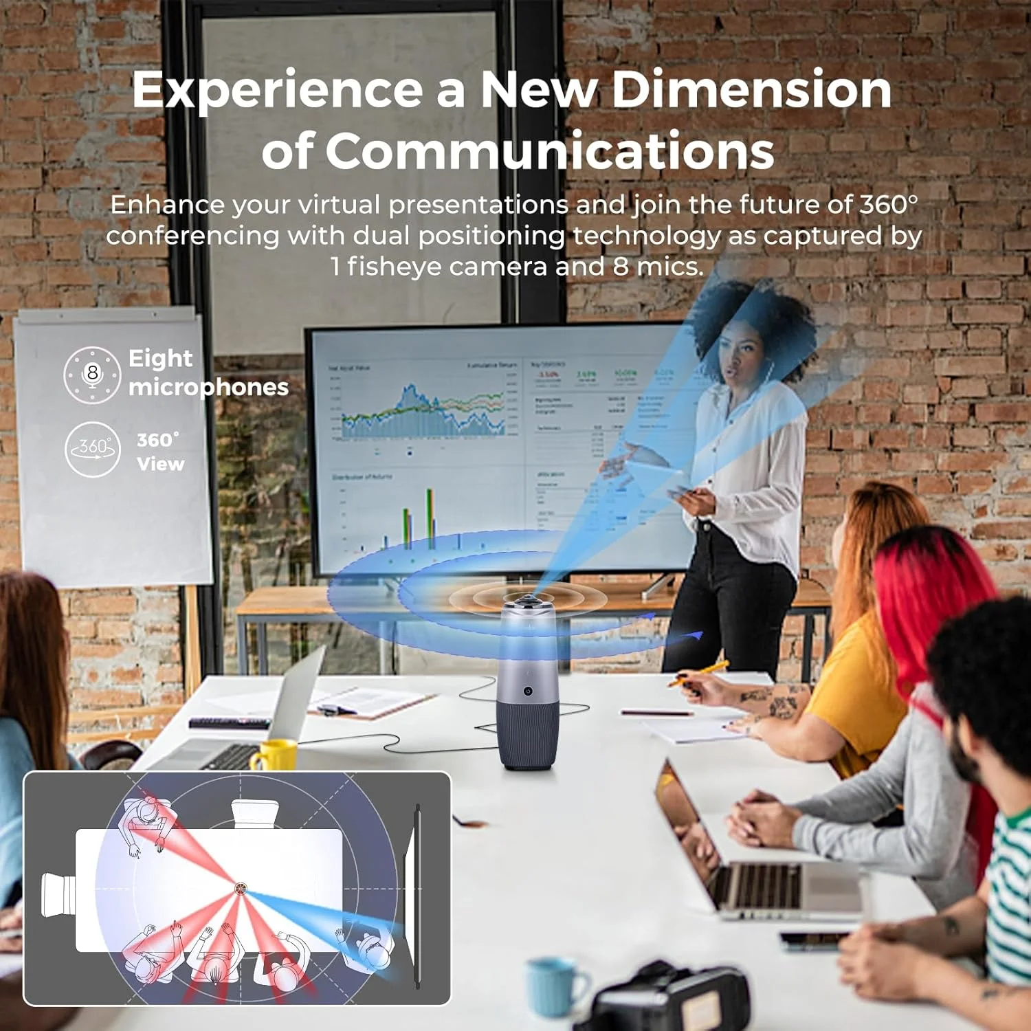 وب کم COOLPO، دوربین کنفرانس ویدیویی 360 درجه، دوربین اتاق کنفرانس 4K همه کاره با بلندگو و میکروفون، دوربین اتاق جلسه، ردیابی بلندگوی هوش مصنوعی و حذف نویز، Teams، کابل 3 متری PANA وب کم COOLPO، دوربین کنفرانس ویدیویی 360 درجه، دوربین اتاق کنفرانس 4K همه کاره با بلندگو و میکروفون، دوربین اتاق جلسه، ردیابی بلندگوی هوش مصنوعی و حذف نویز، Teams، کابل 3 متری PANA