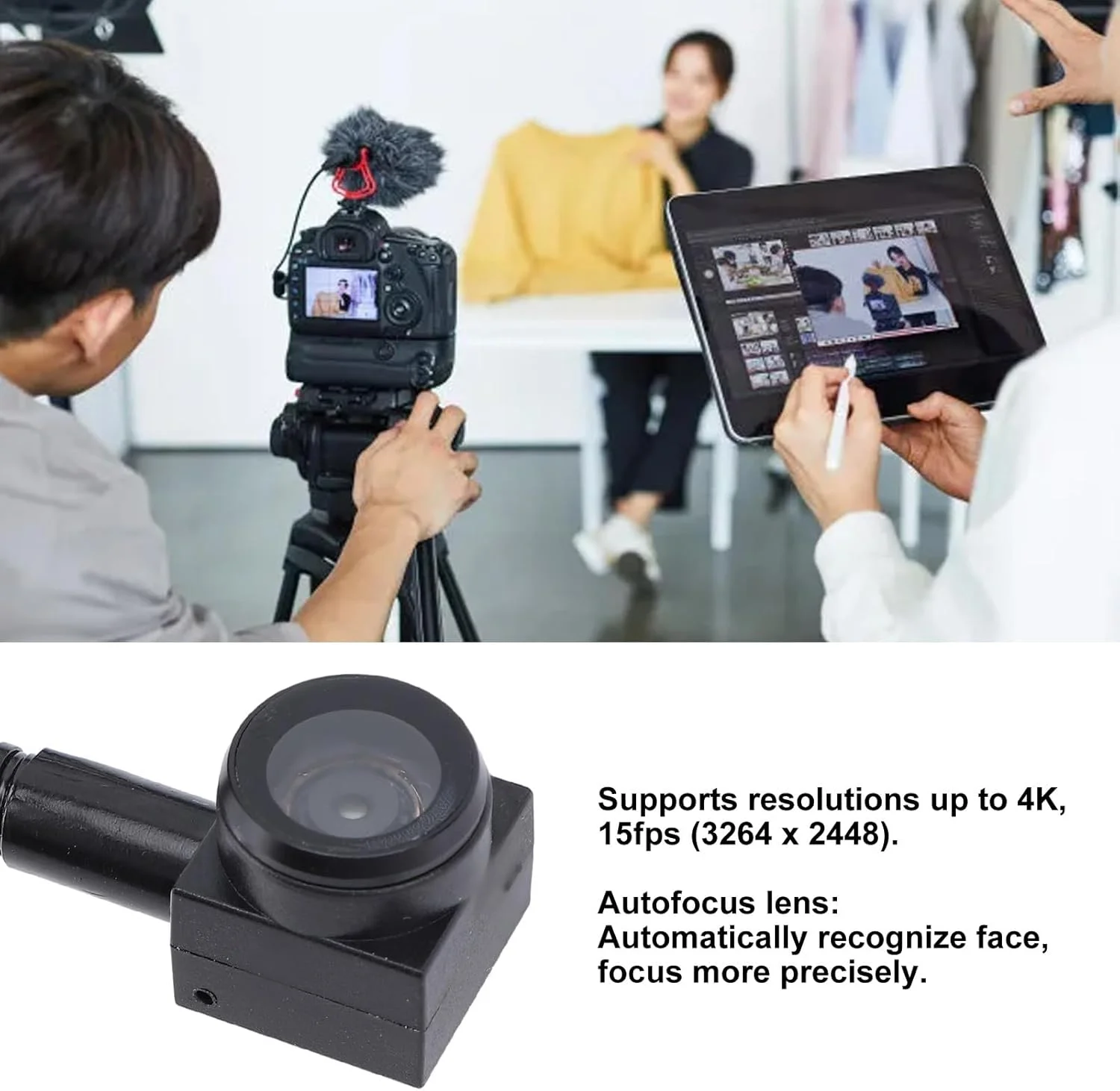 وبکم صفحه میانی Cryfokt 4K 15fps 8MP، ماژول دوربین USB با فوکوس خودکار، وبکم USB با زاویه دید 80 درجه، مناسب برای کامپیوتر، لپتاپ، کنفرانس ویدیویی و ضبط وبکم صفحه میانی Cryfokt 4K 15fps 8MP، ماژول دوربین USB با فوکوس خودکار، وبکم USB با زاویه دید 80 درجه، مناسب برای کامپیوتر، لپتاپ، کنفرانس ویدیویی و ضبط