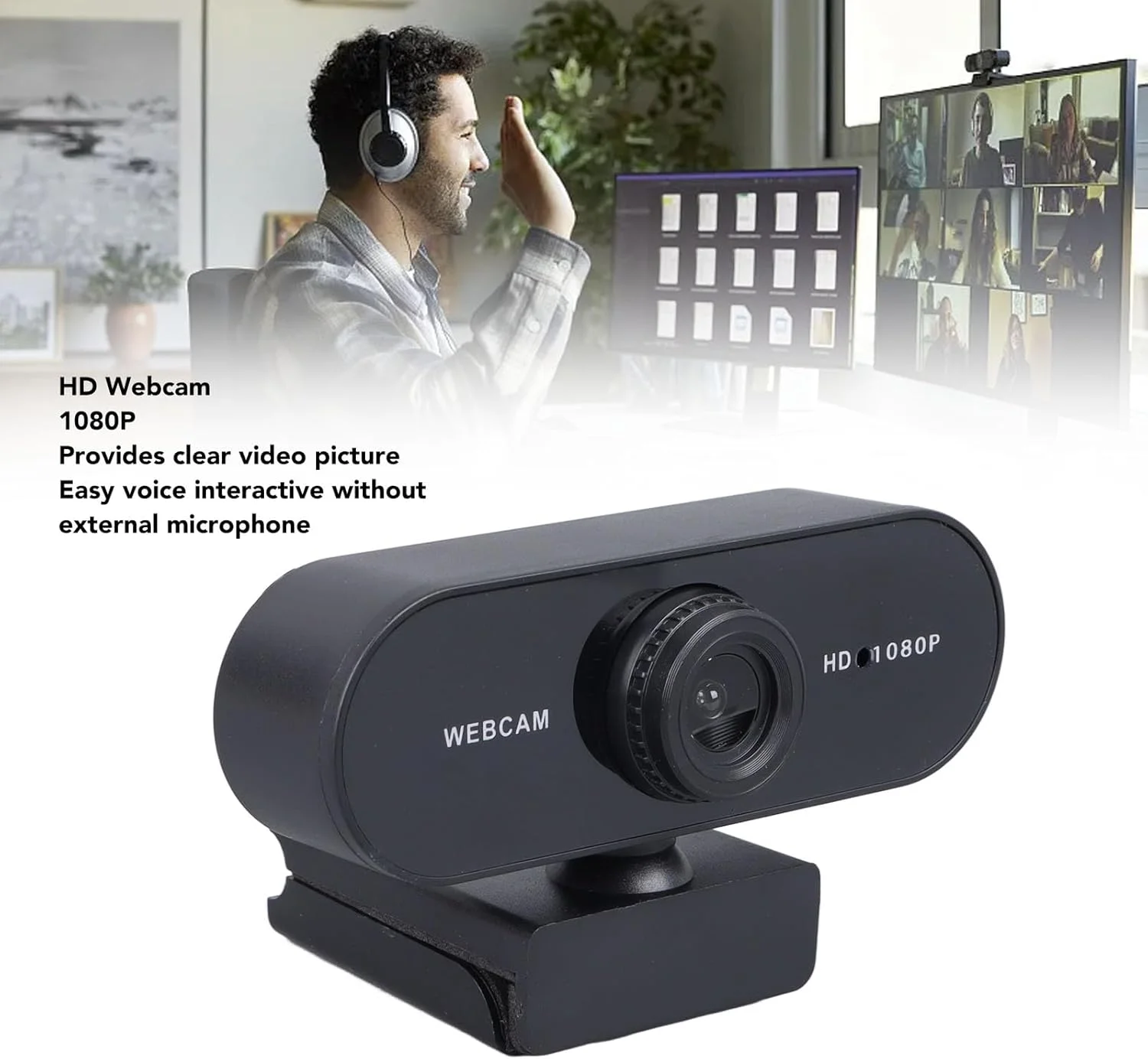 وب کم HD 1080p Denash، برای ضبط ویدیو، کنفرانس و استریمینگ، با میکروفون داخلی وب کم HD 1080p Denash، برای ضبط ویدیو، کنفرانس و استریمینگ، با میکروفون داخلی