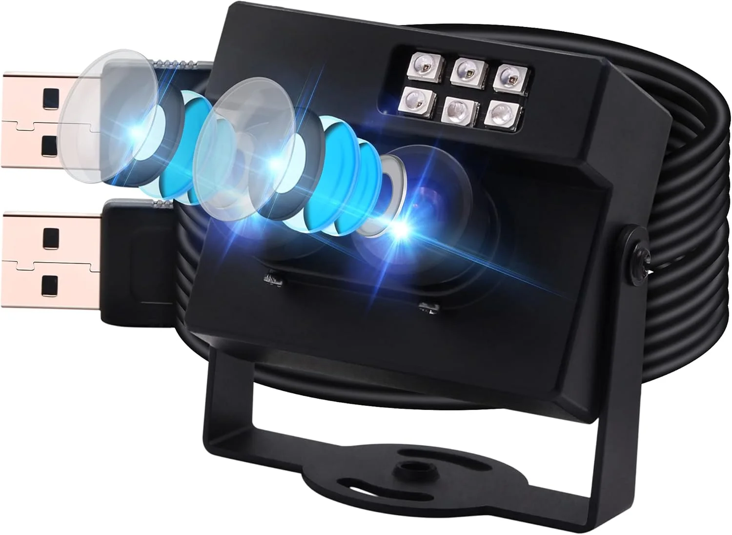 وب کم USB دو لنز 1080P با دید در روز و شب و LED IR برای کامپیوتر و رزبری پای، دوربین مینی UVC USB2.0، دوربین امنیتی USB مادون قرمز HD AR0230 با دوربین وب کم USB دو لنز 1080P با دید در روز و شب و LED IR برای کامپیوتر و رزبری پای، دوربین مینی UVC USB2.0، دوربین امنیتی USB مادون قرمز HD AR0230 با دوربین