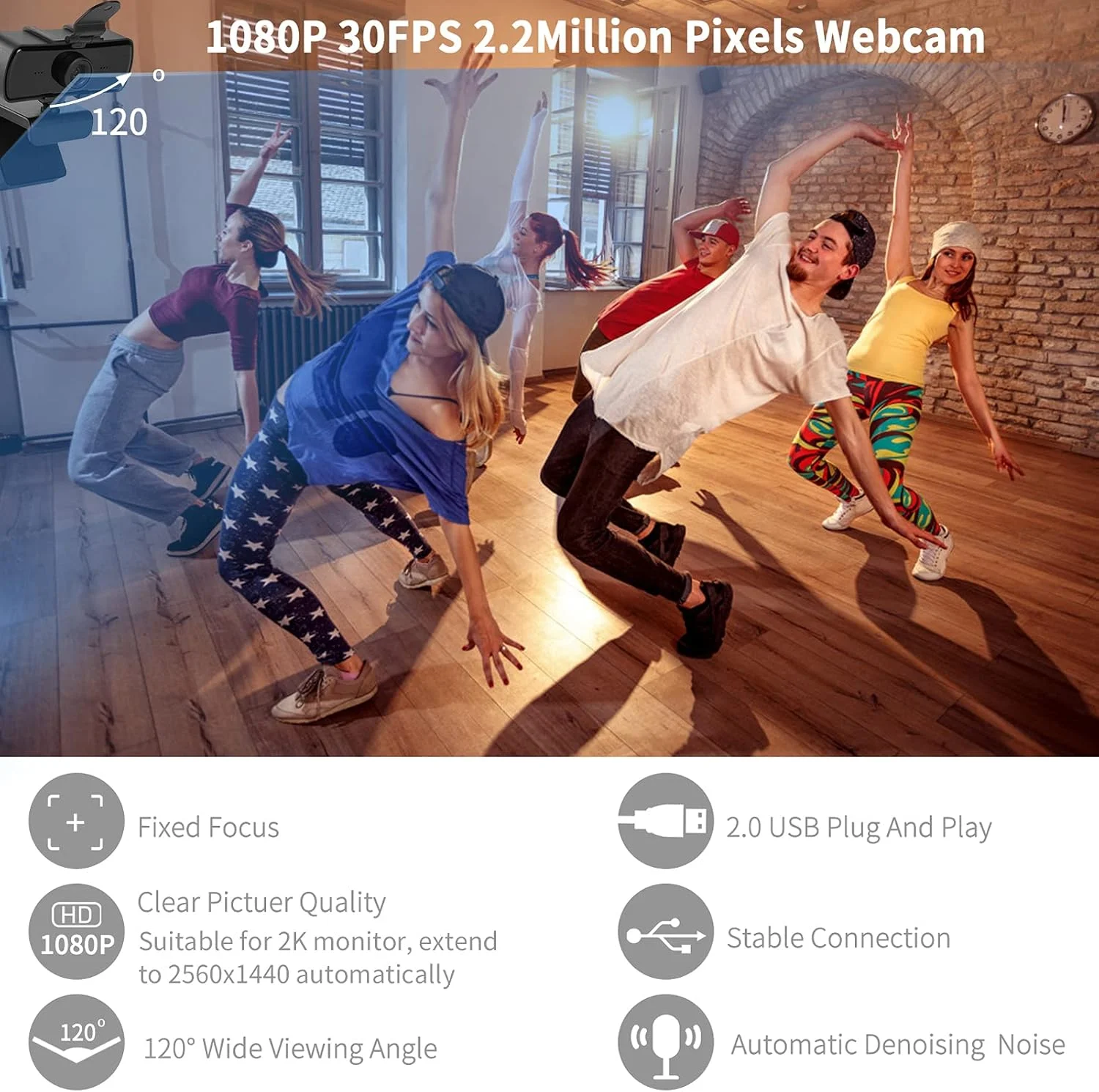 وبکم رومیزی Ejfete با رزولوشن بالا 2040x1080 HD با میکروفون برای مانیتور کامپیوتر، دوربین استریم USB با پوشش حریم خصوصی، طراحی زاویه باز 120 درجه برای کنفرانس وب، پخش زنده یوتیوب و تیکتاک وبکم رومیزی Ejfete با رزولوشن بالا 2040x1080 HD با میکروفون برای مانیتور کامپیوتر، دوربین استریم USB با پوشش حریم خصوصی، طراحی زاویه باز 120 درجه برای کنفرانس وب، پخش زنده یوتیوب و تیکتاک