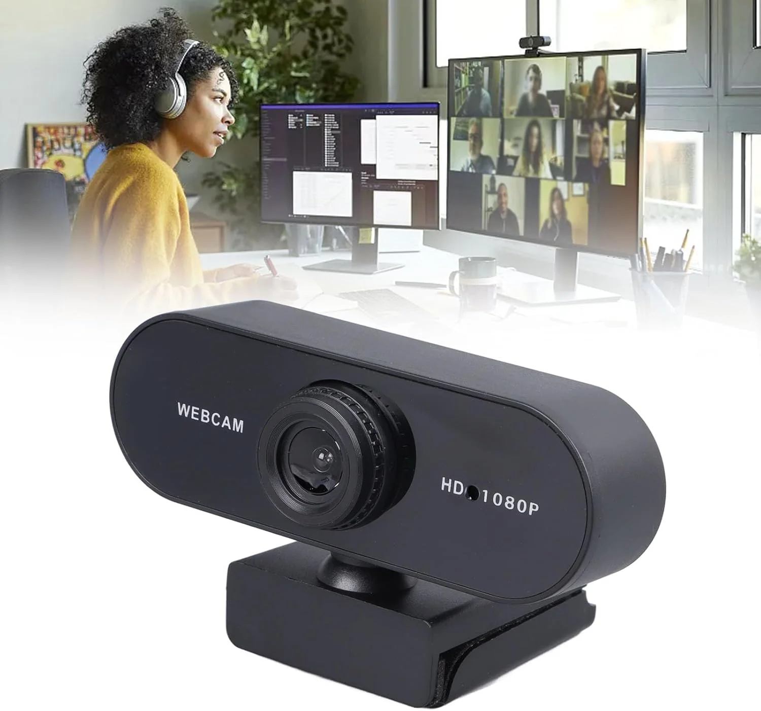 وب کم 1080P Ejoyous با میکروفون، دوربین USB HD با تصویر واضح و تعامل صوتی برای ضبط ویدئو و کنفرانس وب کم 1080P Ejoyous با میکروفون، دوربین USB HD با تصویر واضح و تعامل صوتی برای ضبط ویدئو و کنفرانس