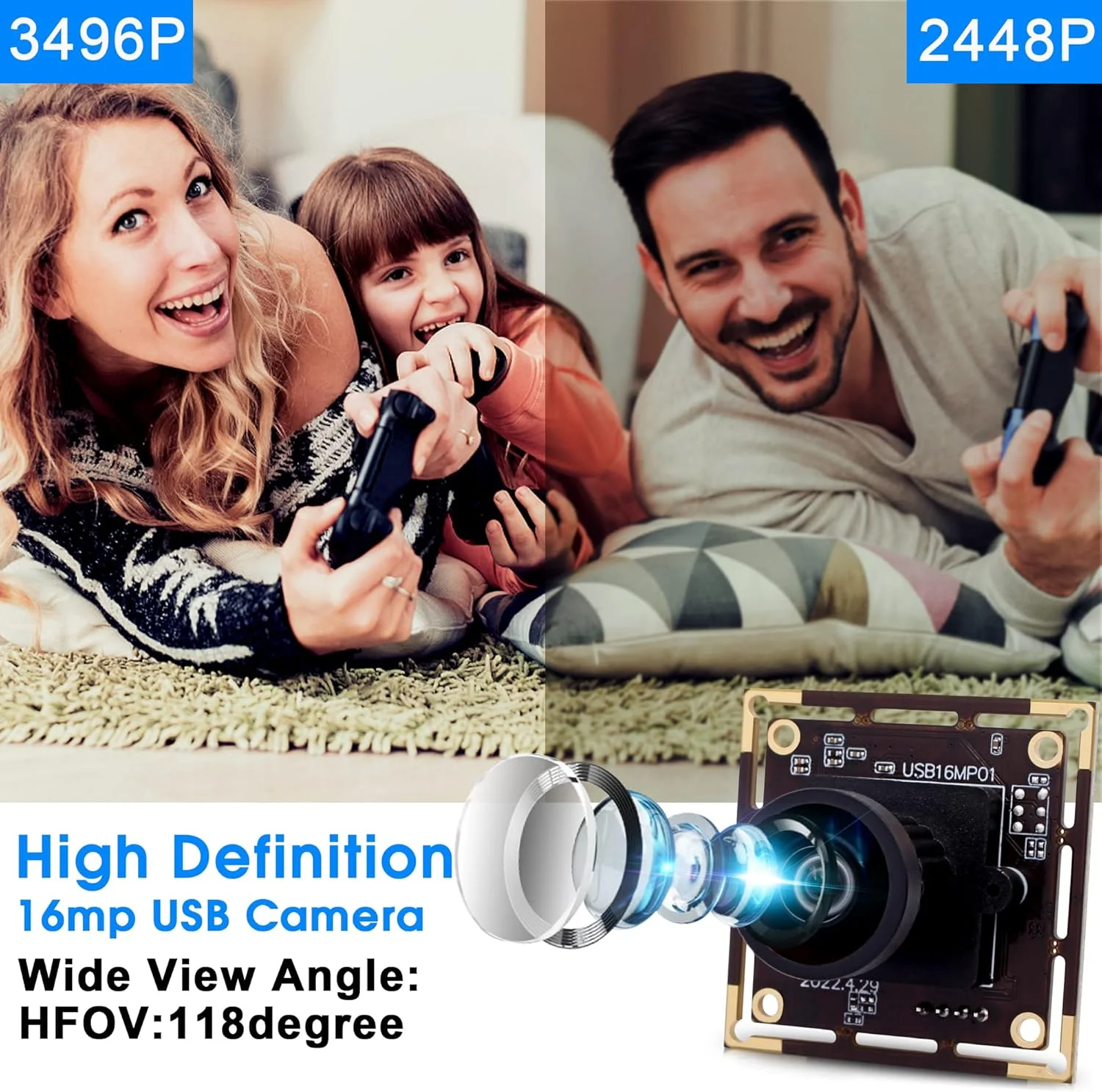 ماژول دوربین USB با زاویه دید عریض 16 مگاپیکسلی ELP برای رزبری پای و کامپیوتر 4K مینی UVC USB2.0 برد وب کم ویدیویی با لنز 118 درجه بدون اعوجاج IMX298 دوربین صنعتی PC Lightburn برای لپ تاپ، جتسون نانو ماژول دوربین USB با زاویه دید عریض 16 مگاپیکسلی ELP برای رزبری پای و کامپیوتر 4K مینی UVC USB2.0 برد وب کم ویدیویی با لنز 118 درجه بدون اعوجاج IMX298 دوربین صنعتی PC Lightburn برای لپ تاپ، جتسون نانو