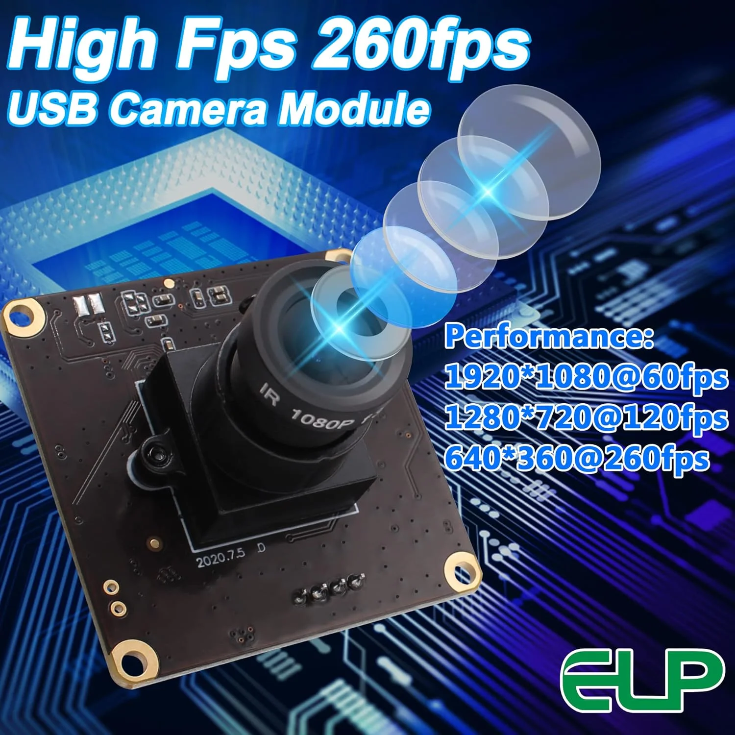 ماژول دوربین USB با سرعت بالا ELP 2MP برای کامپیوتر - وب کم مینی UVC USB2.0 با کیفیت 1080P CMOS OV4689 دوربین صنعتی مداربسته ویدیویی برای لپ تاپ - نرخ فریم بالا 260fps 120fps 60fps ماژول دوربین USB با سرعت بالا ELP 2MP برای کامپیوتر - وب کم مینی UVC USB2.0 با کیفیت 1080P CMOS OV4689 دوربین صنعتی مداربسته ویدیویی برای لپ تاپ - نرخ فریم بالا 260fps 120fps 60fps