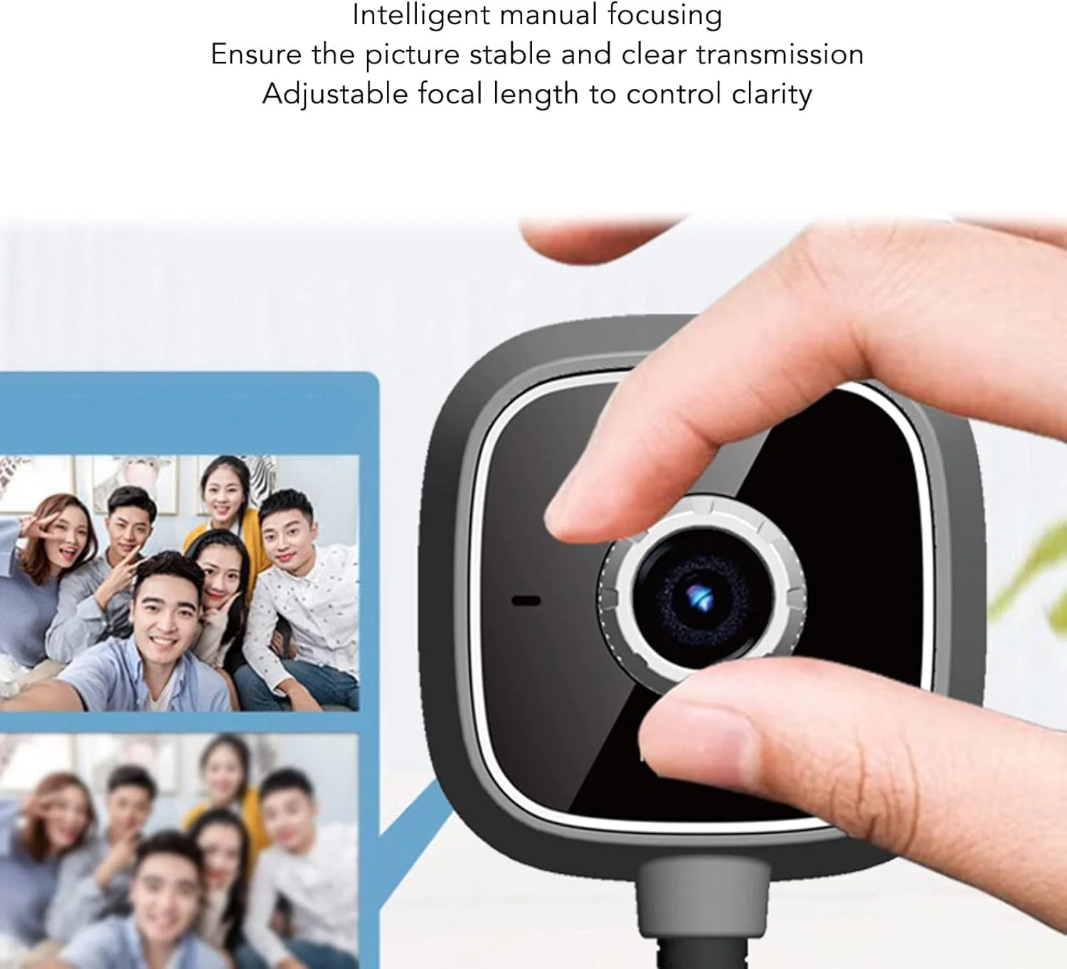 دوربین USB با کیفیت 1080P HD، دوربین کامپیوتر Full HD با فوکوس دستی، میکروفون داخلی با قابلیت حذف نویز، وب کم با زاویه قابل تنظیم، بدون نیاز به نصب درایور، مناسب برای کنفرانس ویدیویی